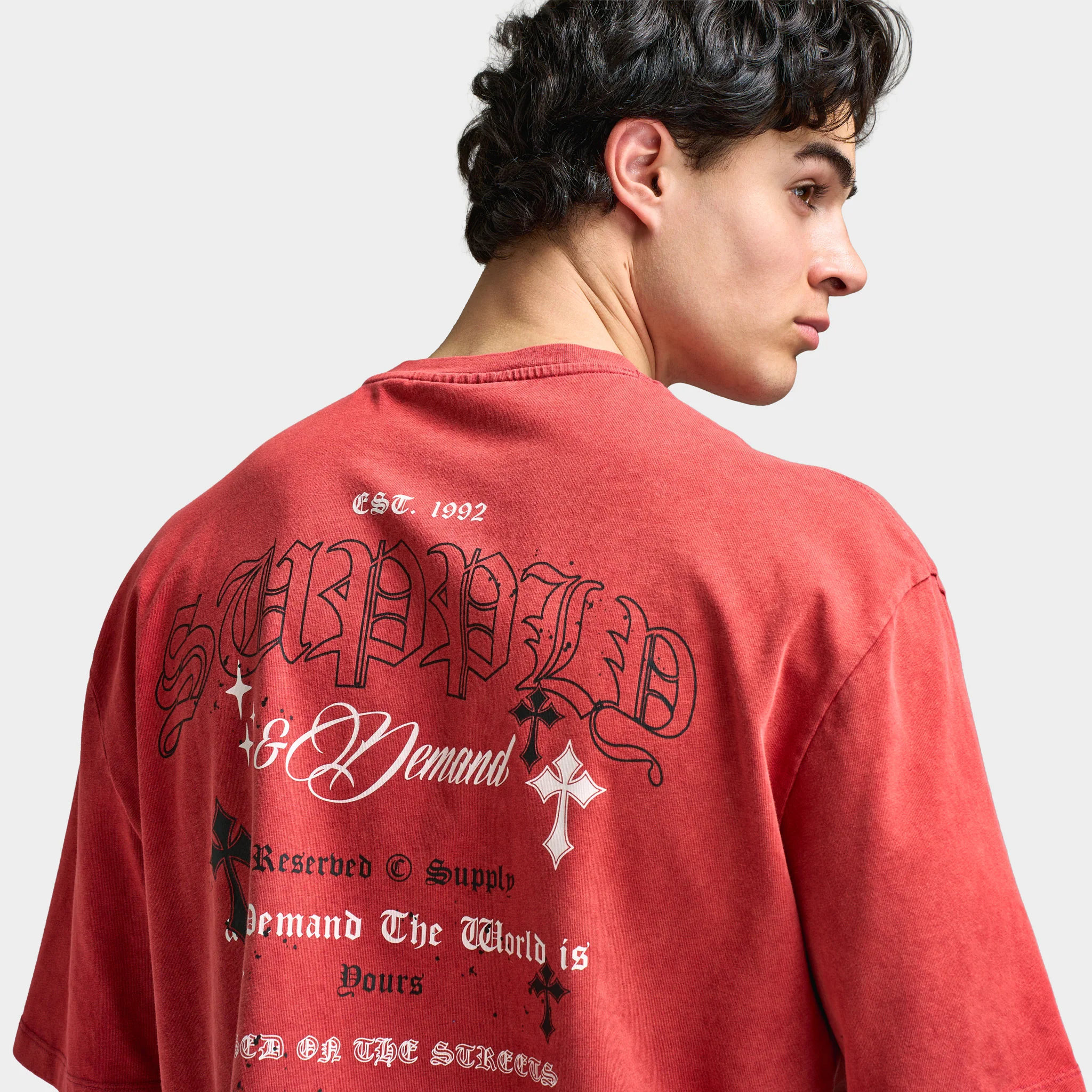 Supply & Demand Graphic T-Shirt / Jester Red - Image 4