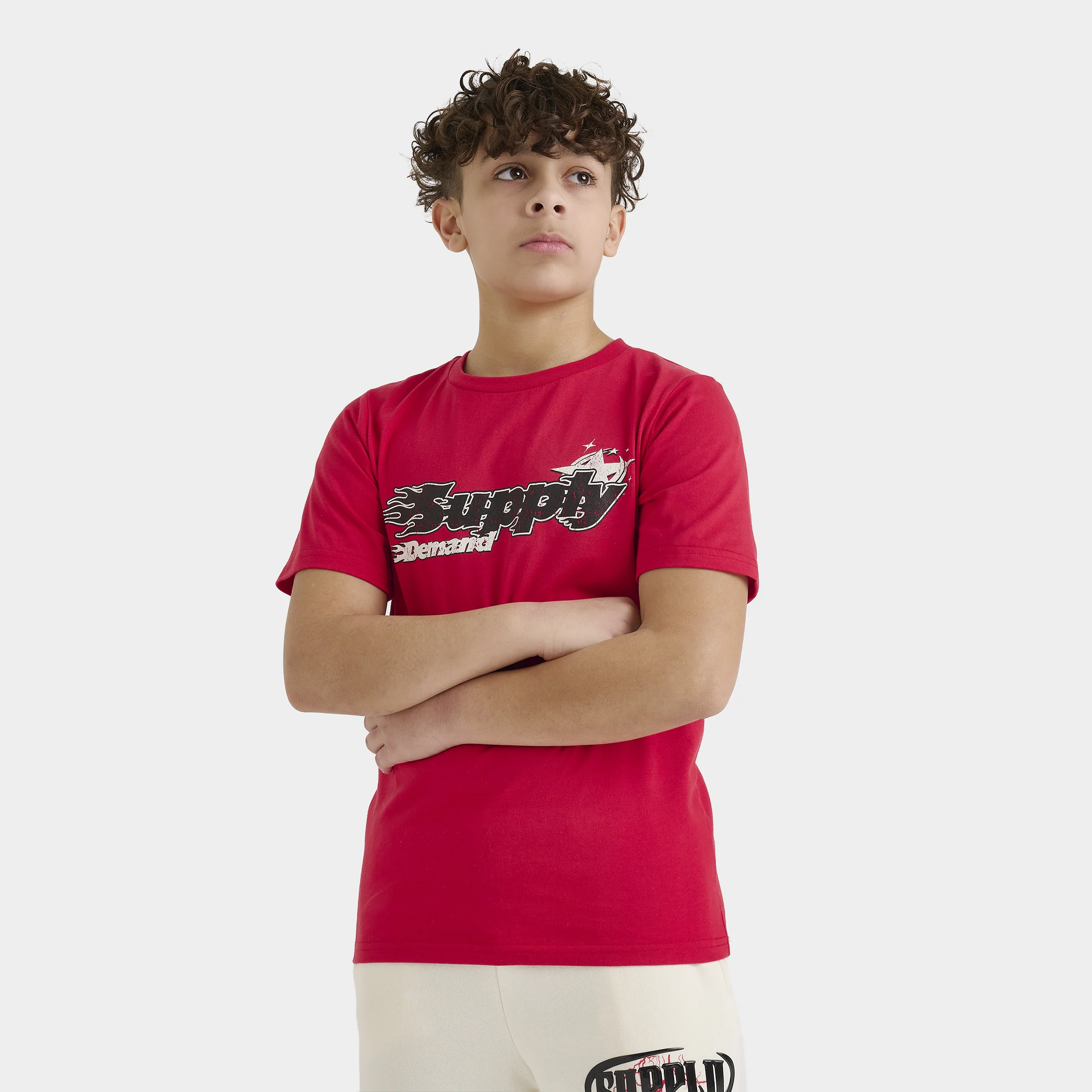 Supply & Demand Junior Boys' Martinez Tee Red / Black - Image 3