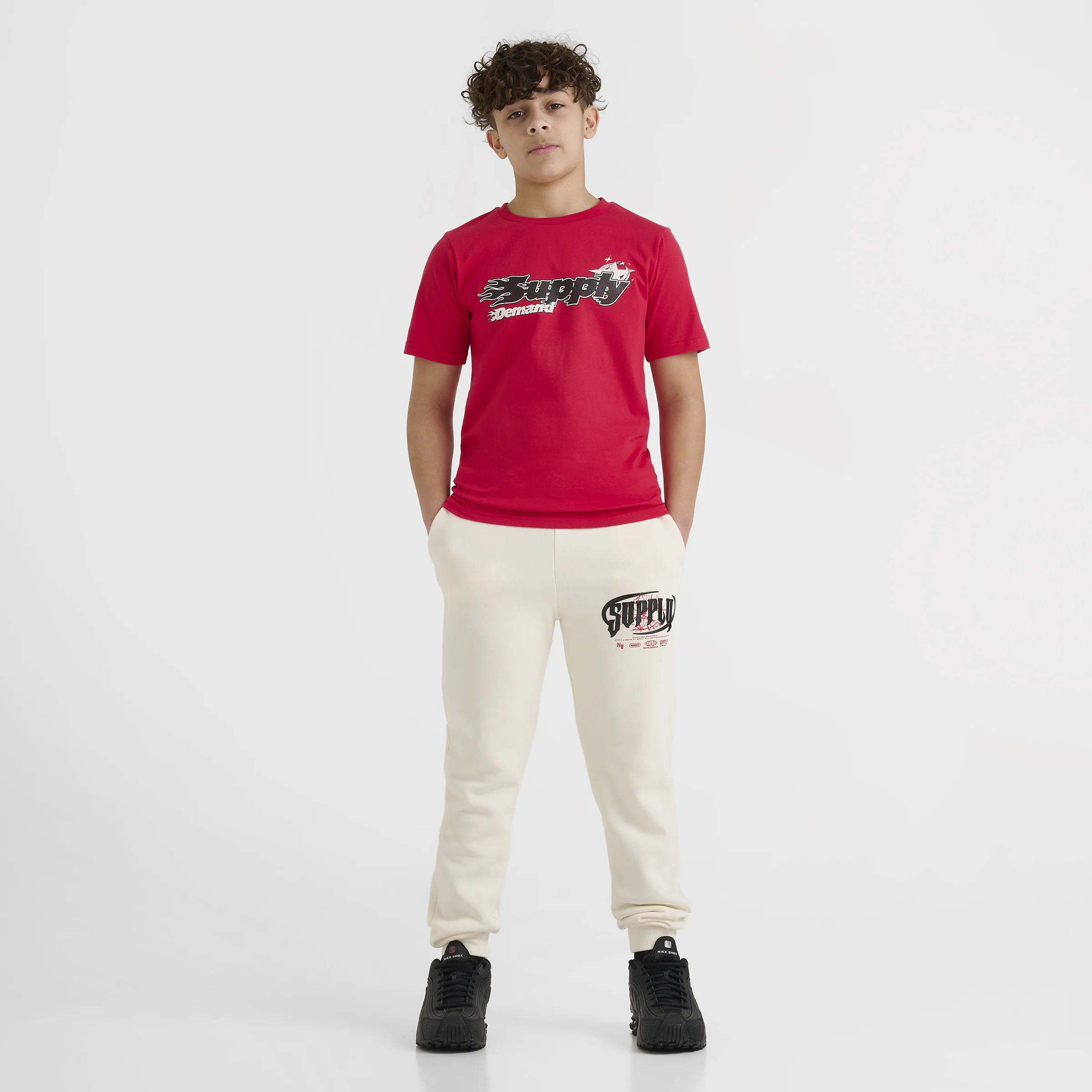 Supply & Demand Junior Boys' Martinez Tee Red / Black - Image 6