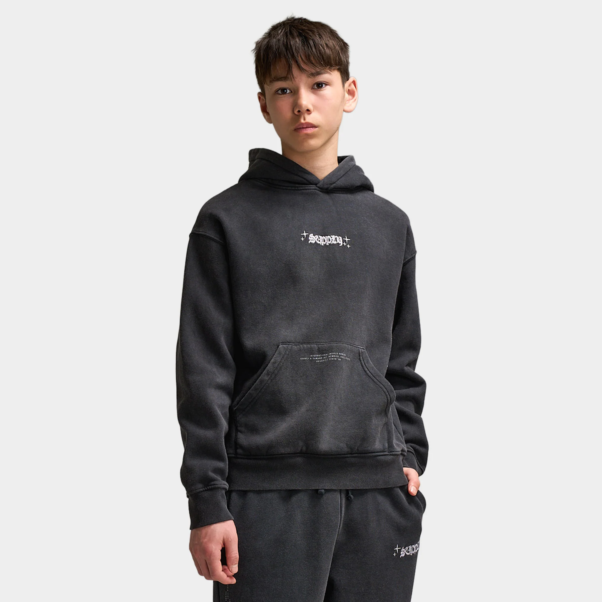 Supply & Demand Junior Boys' Quita Hoodie / Washed Black - Image 2