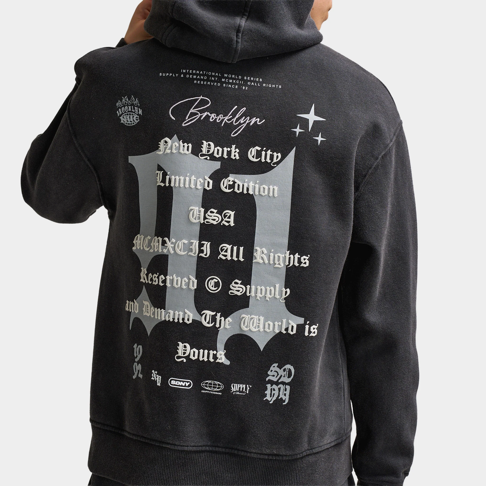 Supply & Demand Junior Boys' Quita Hoodie / Washed Black - Image 3
