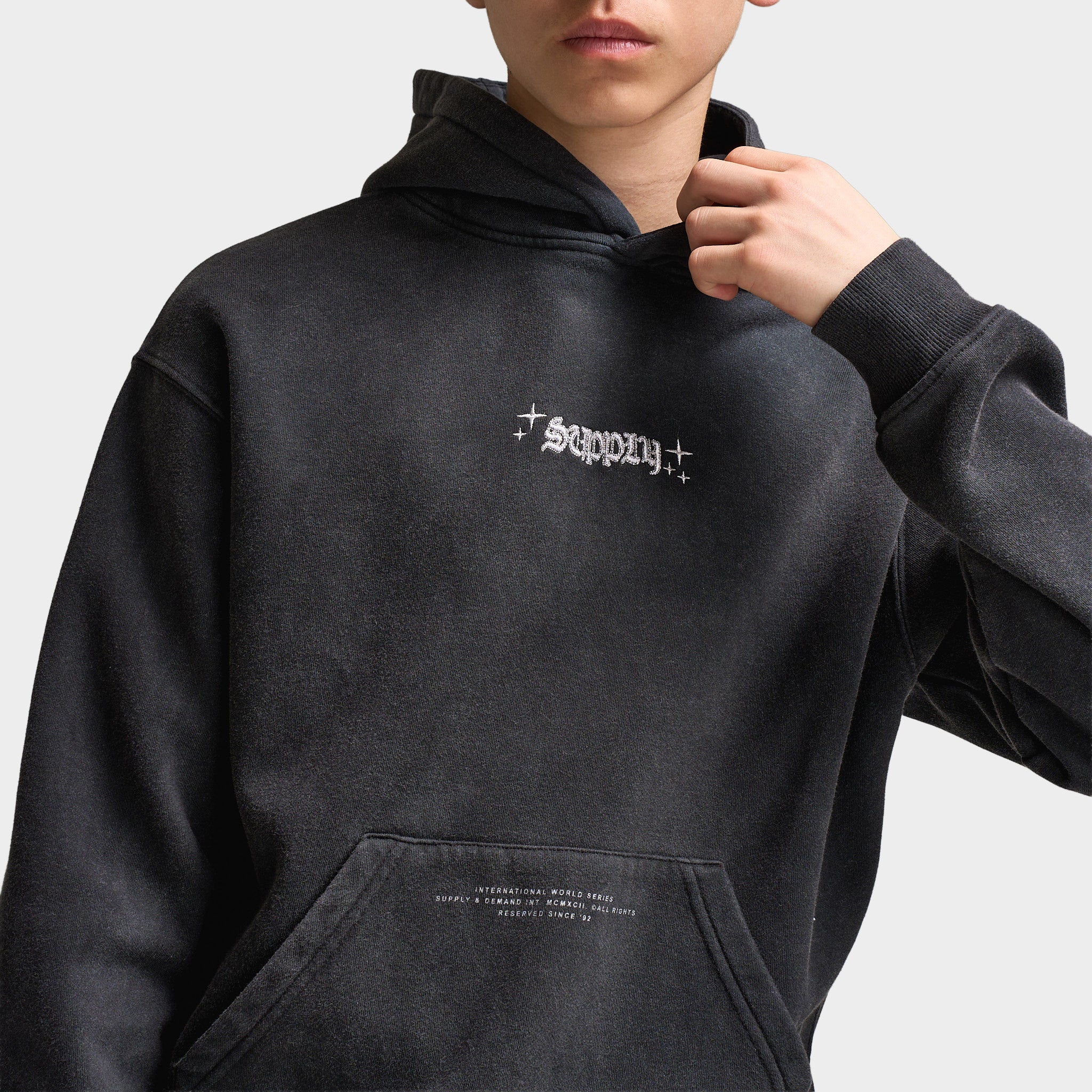 Supply & Demand Junior Boys' Quita Hoodie / Washed Black - Image 4