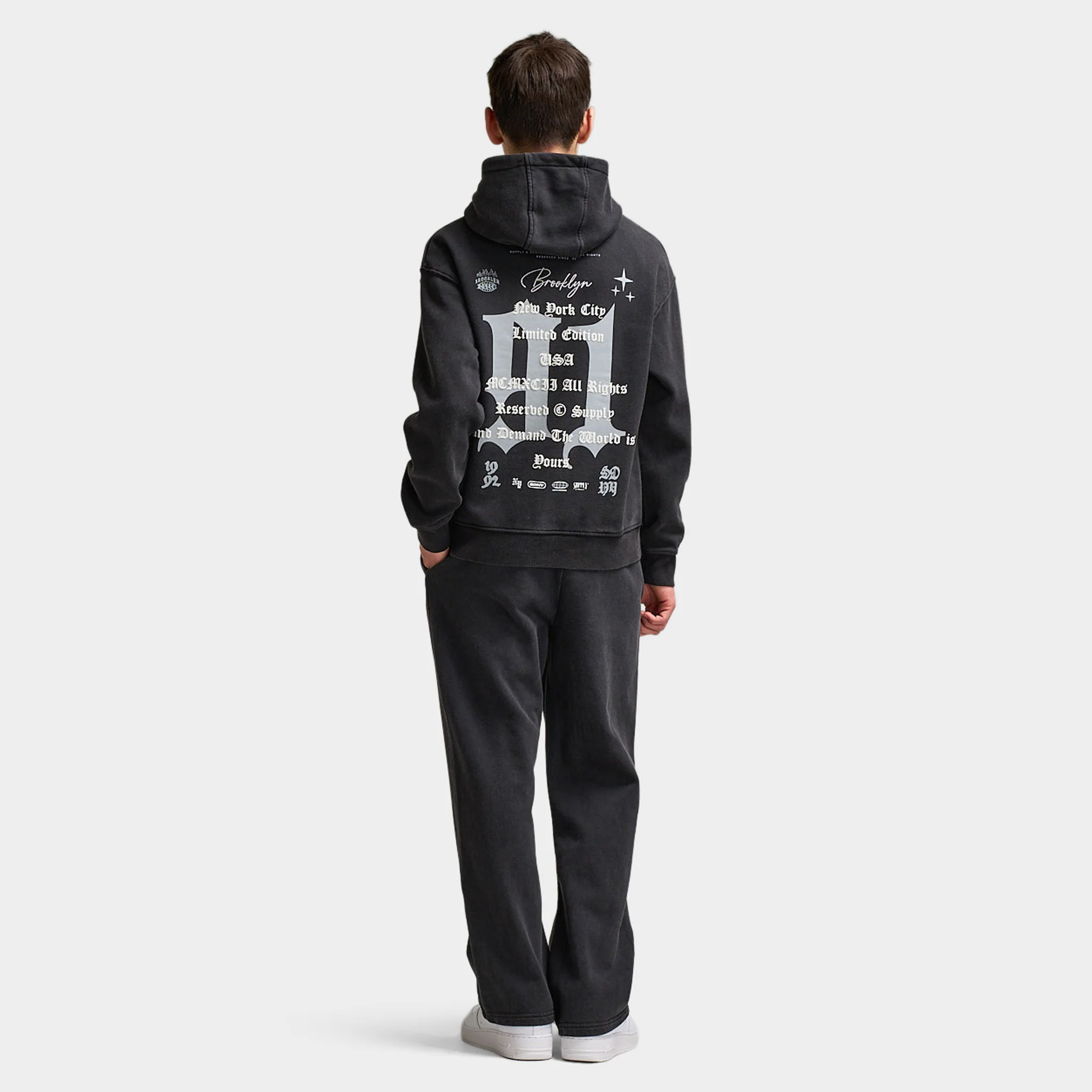 Supply & Demand Junior Boys' Quita Hoodie / Washed Black - Image 6