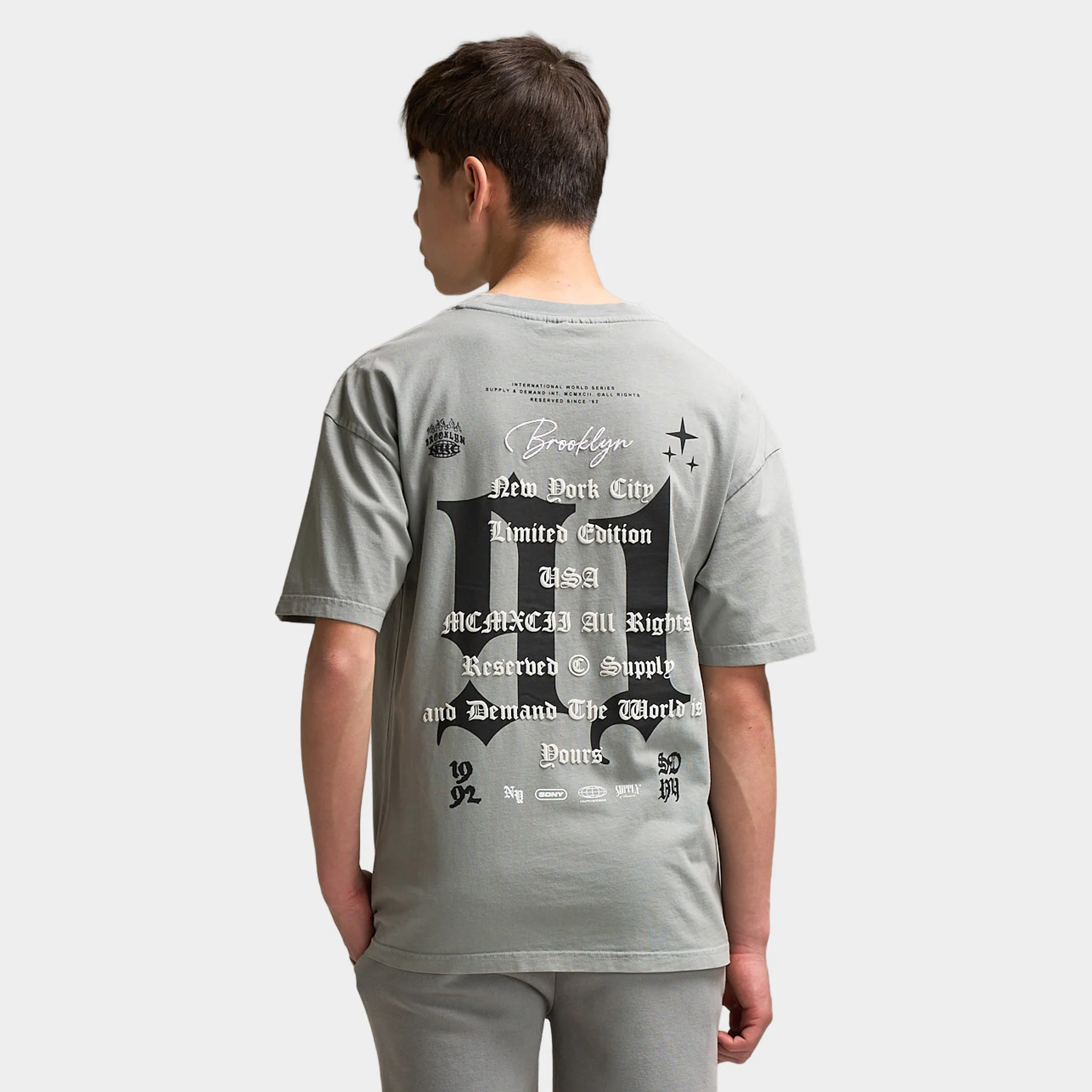 Supply & Demand Junior Boys' Quita T-Shirt / Ultimate Washed Grey - Image 2