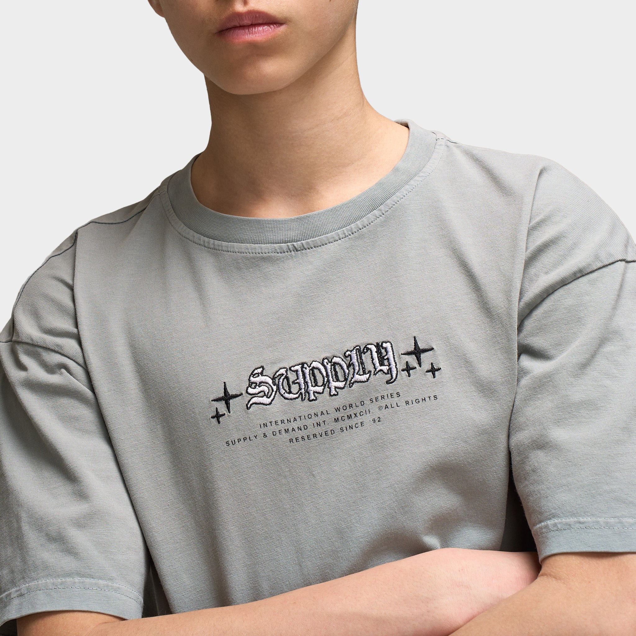 Supply & Demand Junior Boys' Quita T-Shirt / Ultimate Washed Grey - Image 3