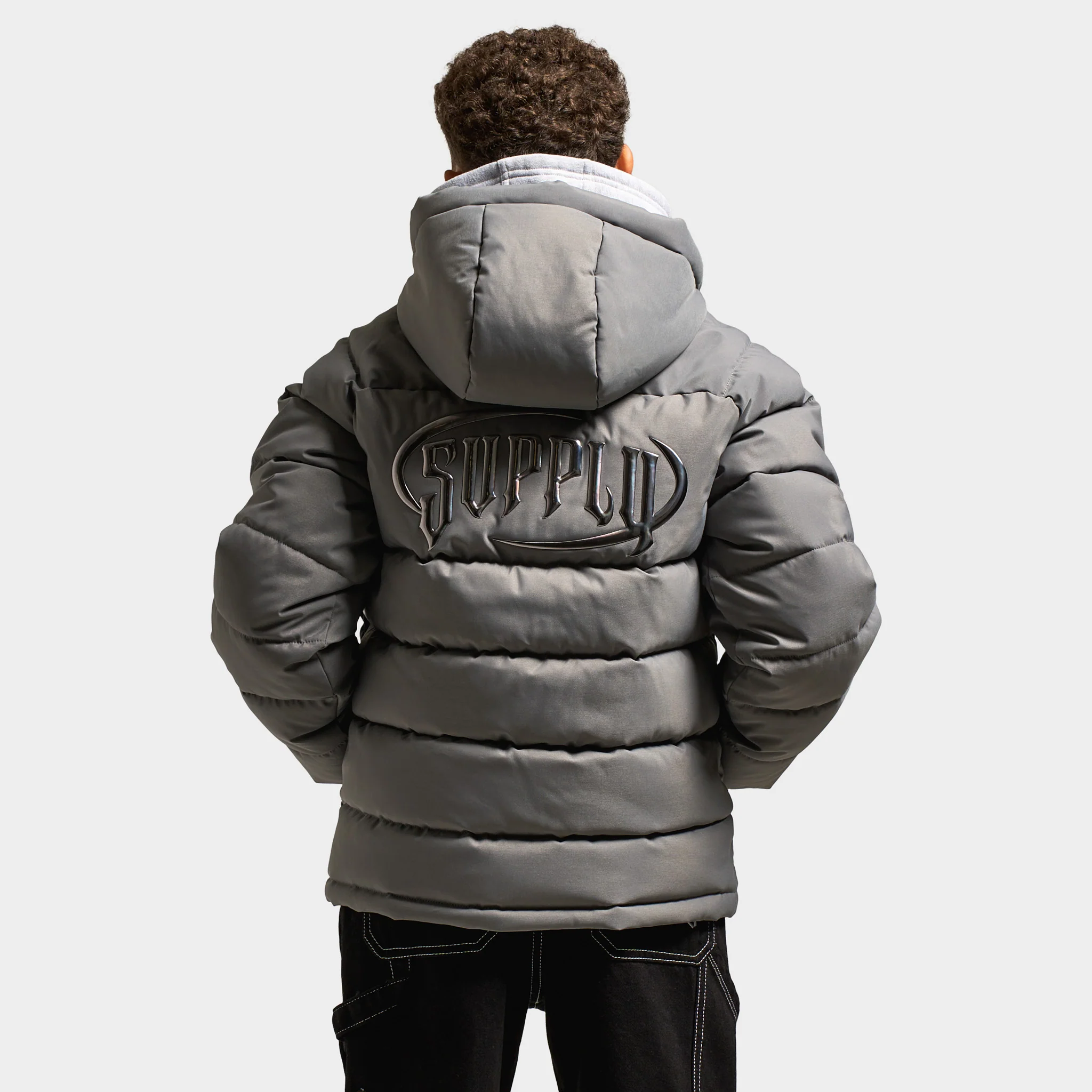 Supply & Demand Juniors' Hydro Padded Jacket / Dark Grey - Image 2
