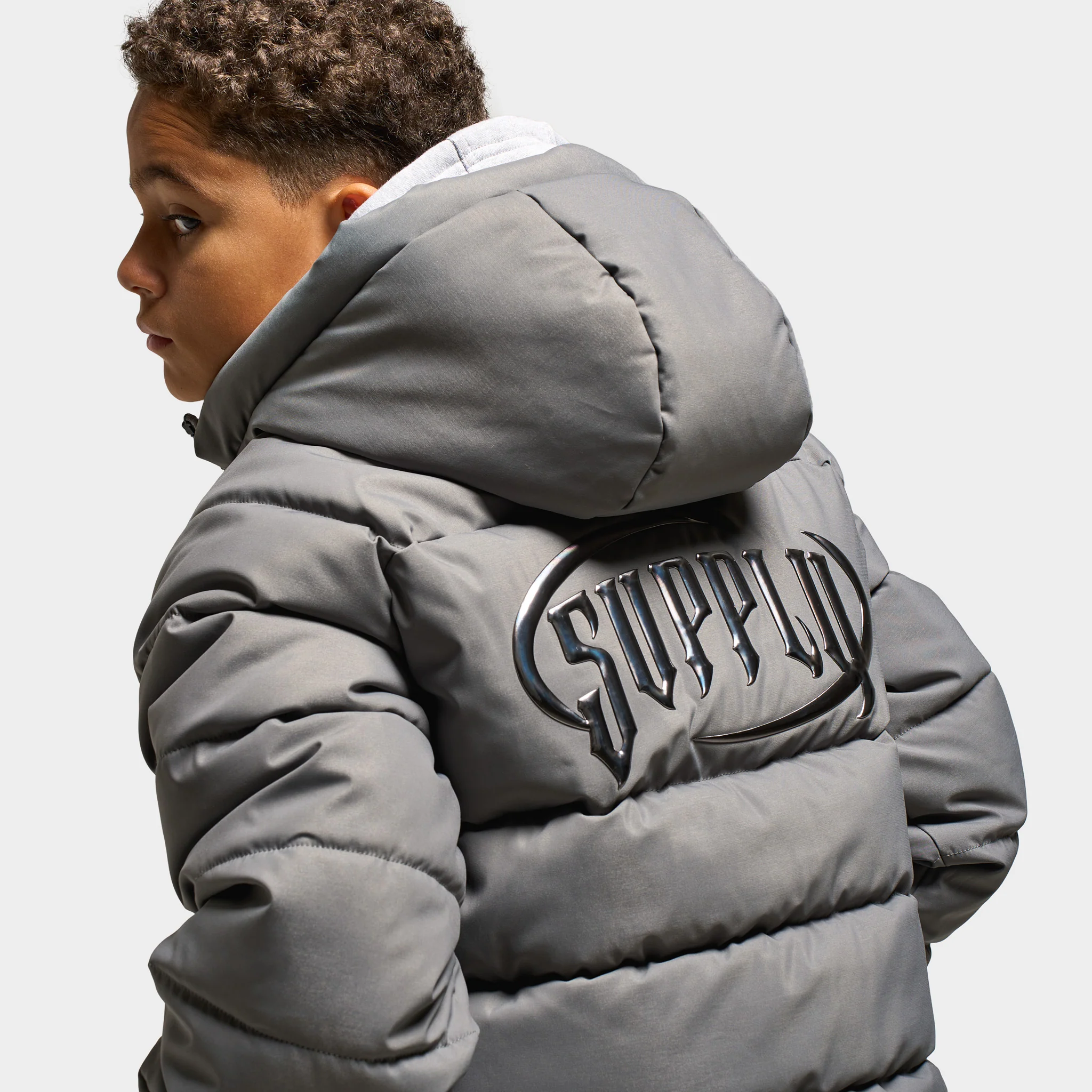 Supply & Demand Juniors' Hydro Padded Jacket / Dark Grey - Image 3