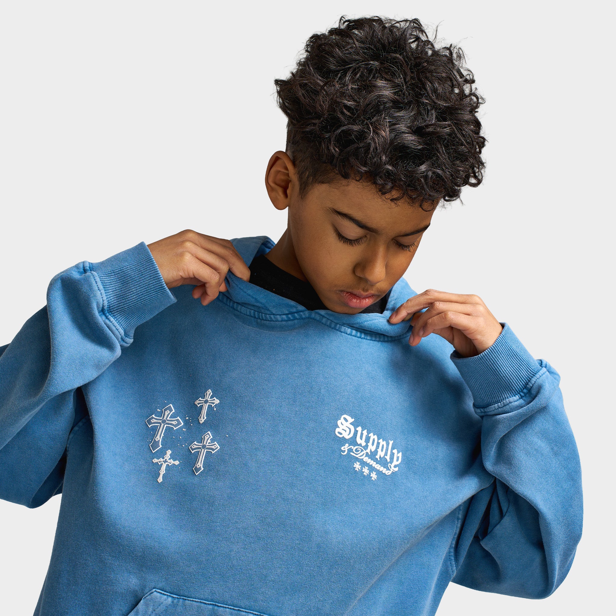 Supply & Demand Juniors' Orthodox Hoodie / Copen Blue - Image 3