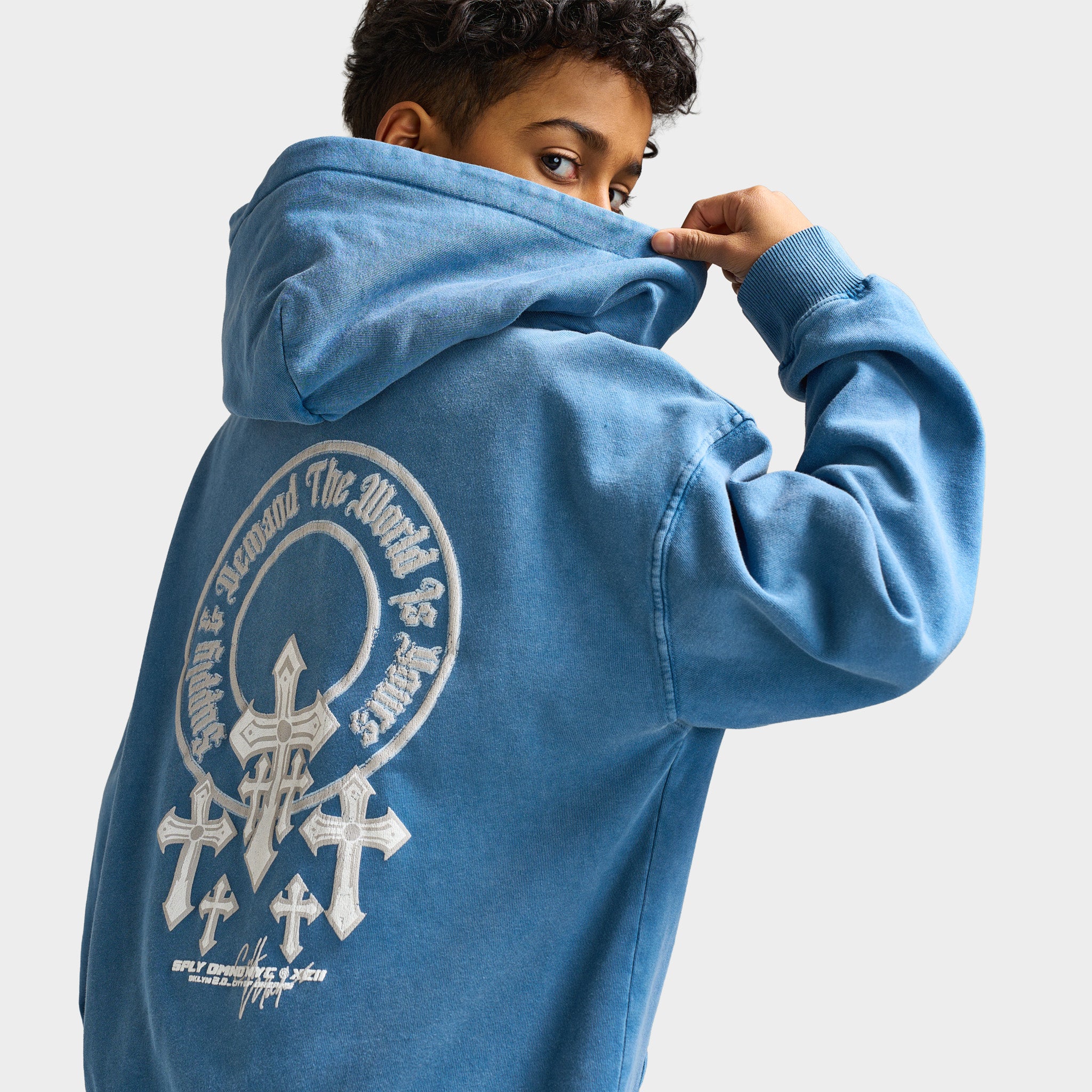 Supply & Demand Juniors' Orthodox Hoodie / Copen Blue - Image 4