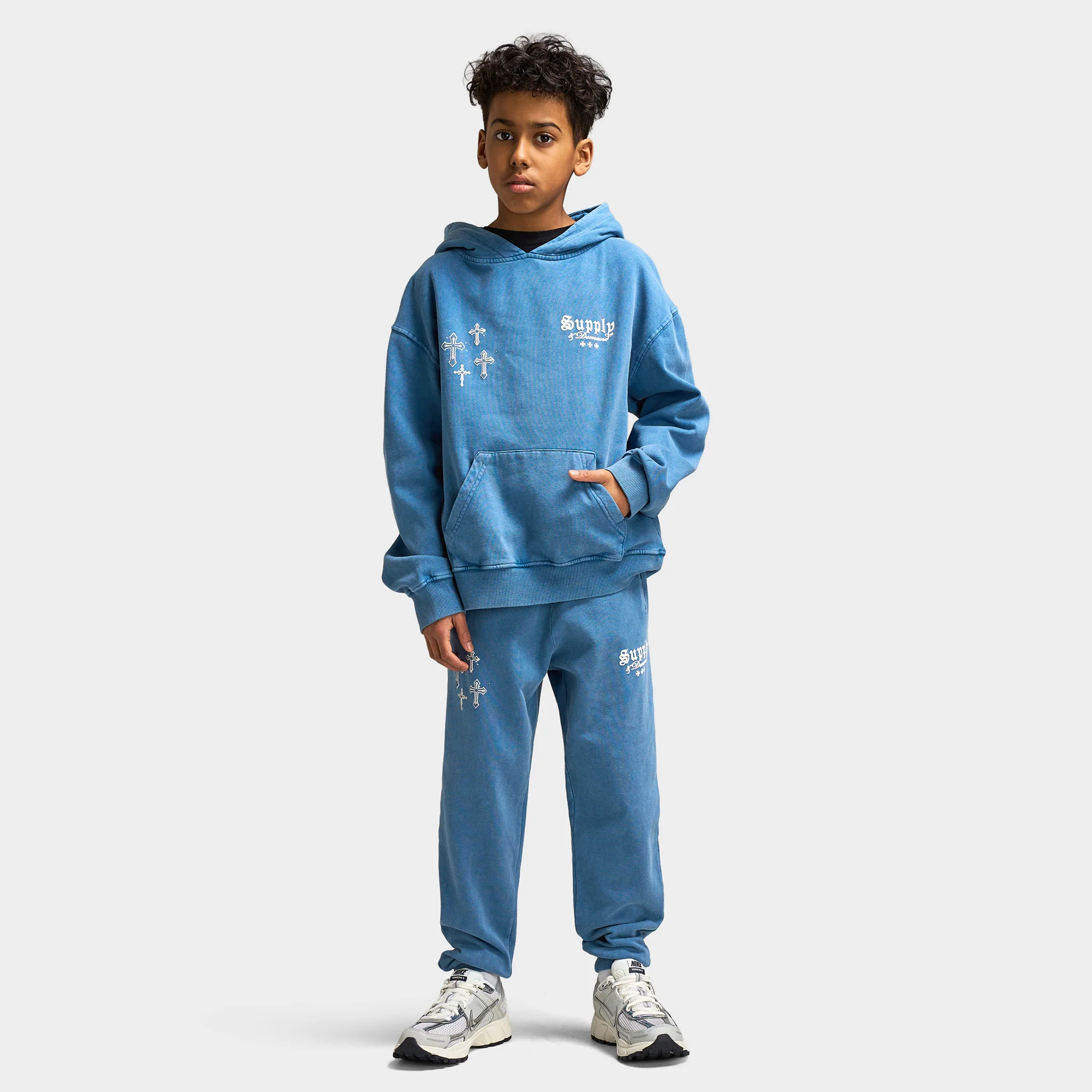 Supply & Demand Juniors' Orthodox Hoodie / Copen Blue - Image 5
