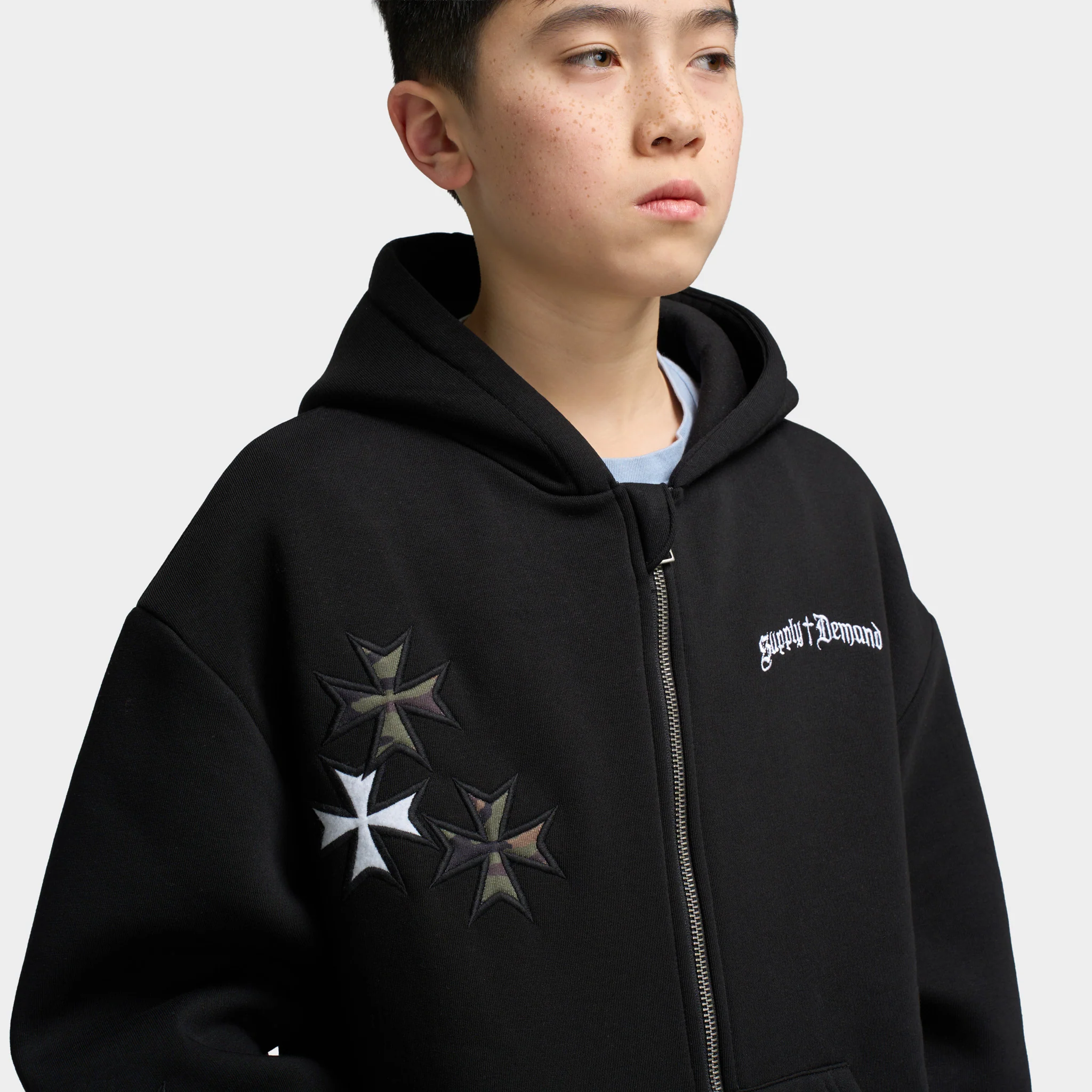 Supply & Demand Juniors' Slate Full-Zip Hoodie / Black - Image 5
