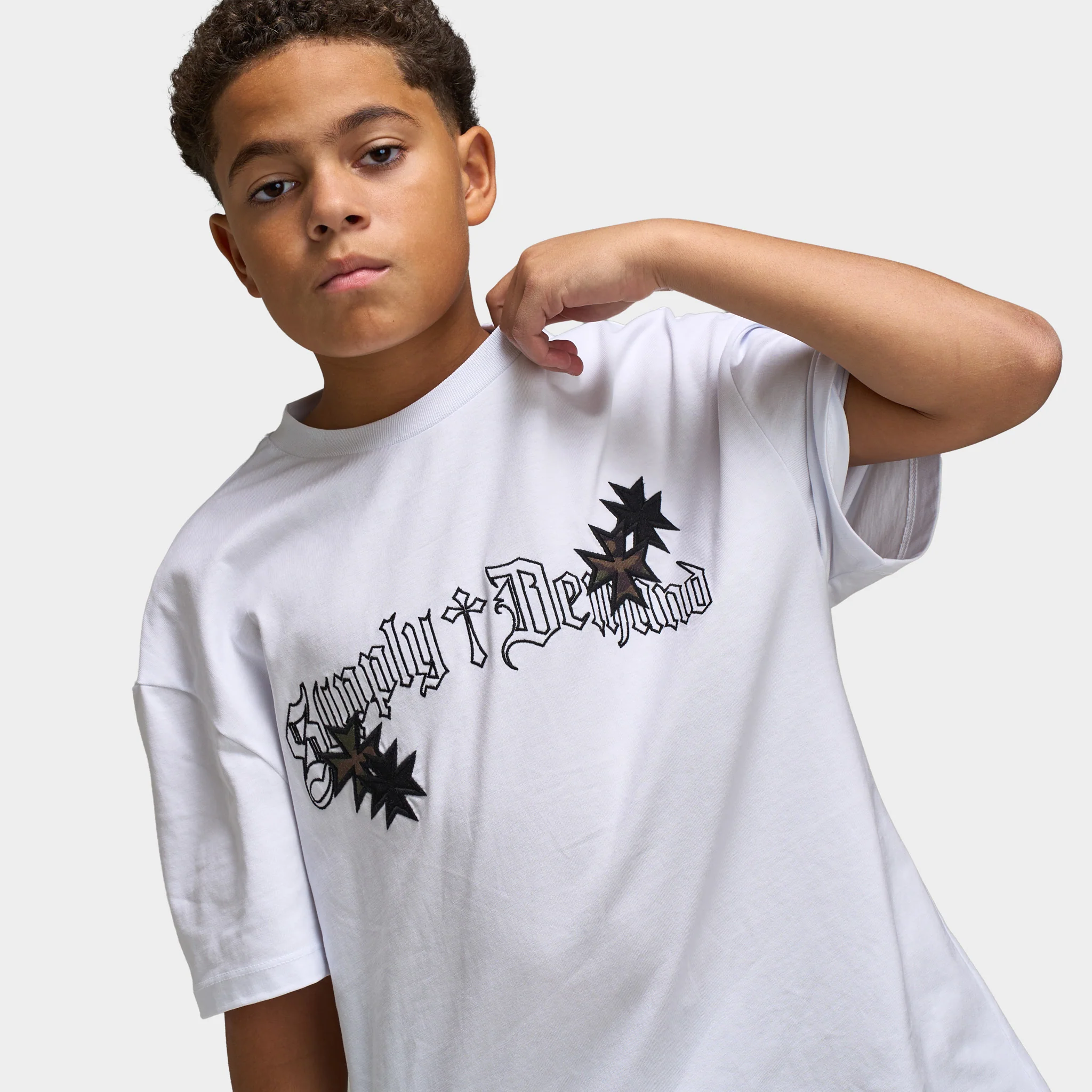 Supply & Demand Juniors' Slate Tee / Optic White - Image 3