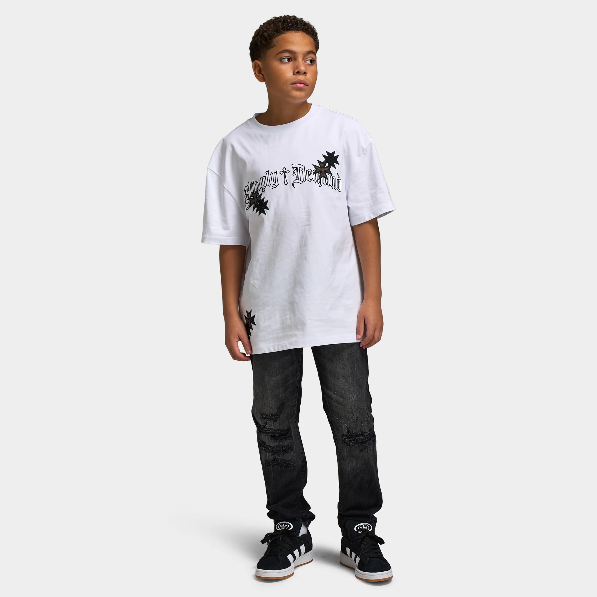 Supply & Demand Juniors' Slate Tee / Optic White - Image 6