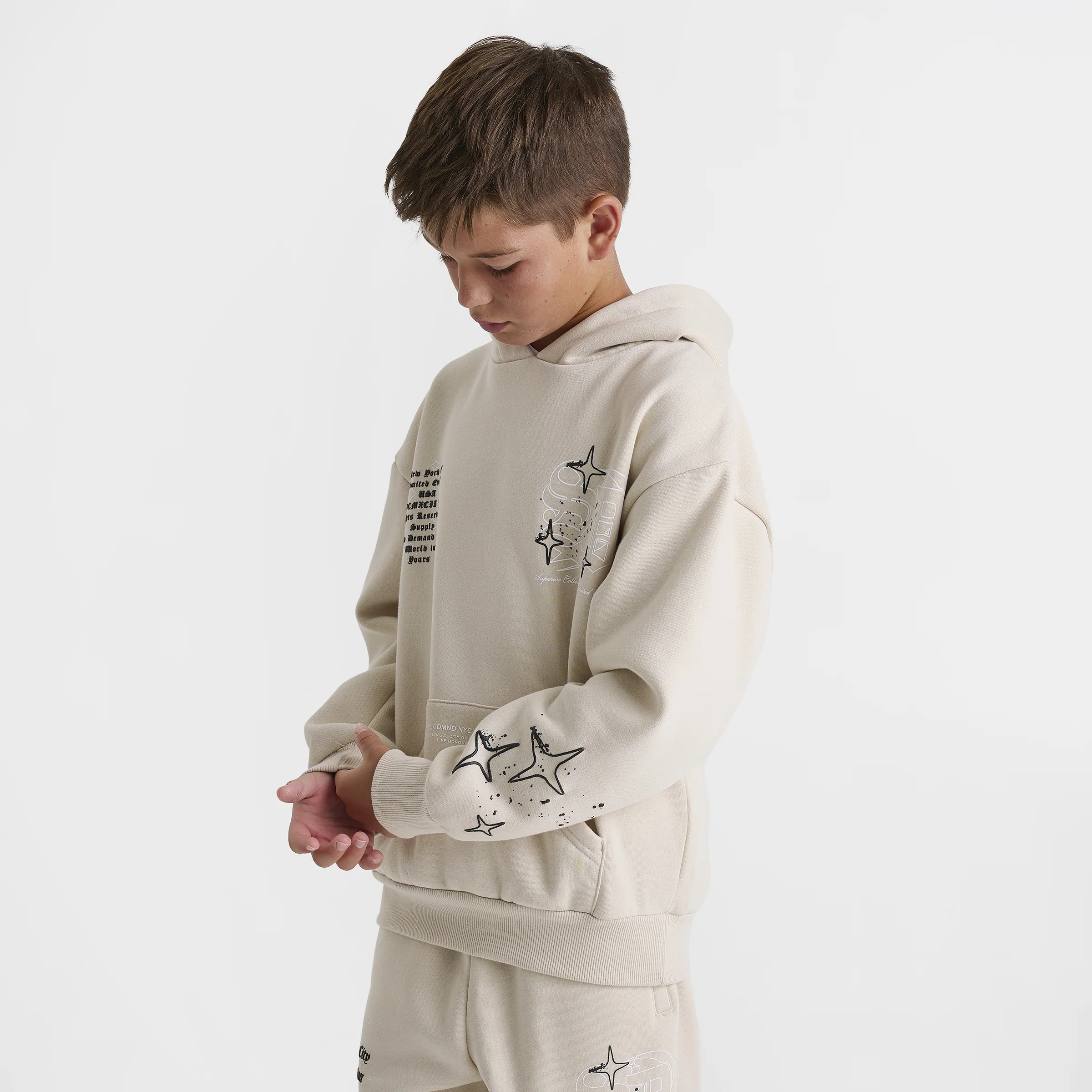 Supply & Demand Juniors' Vito Pullover Hoodie / Ancient Scroll - Image 3