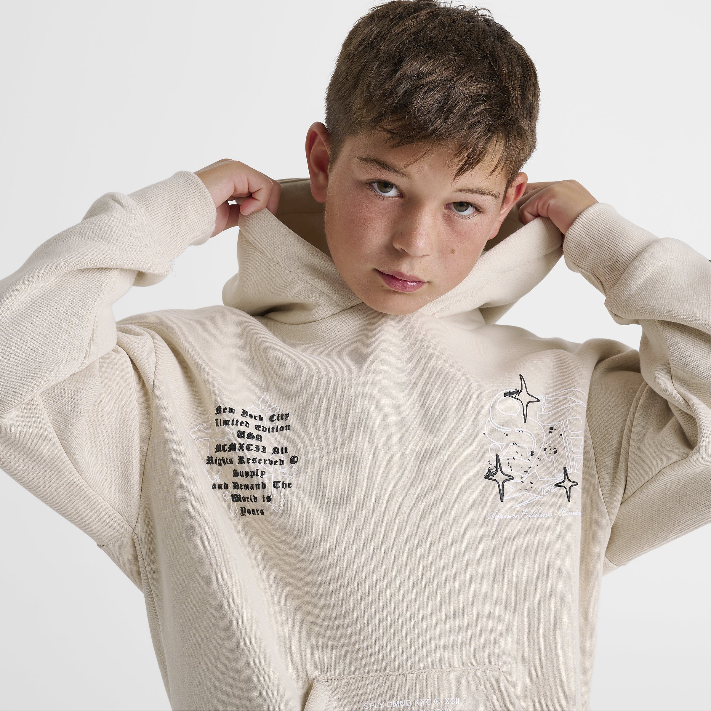 Supply & Demand Juniors' Vito Pullover Hoodie / Ancient Scroll - Image 4