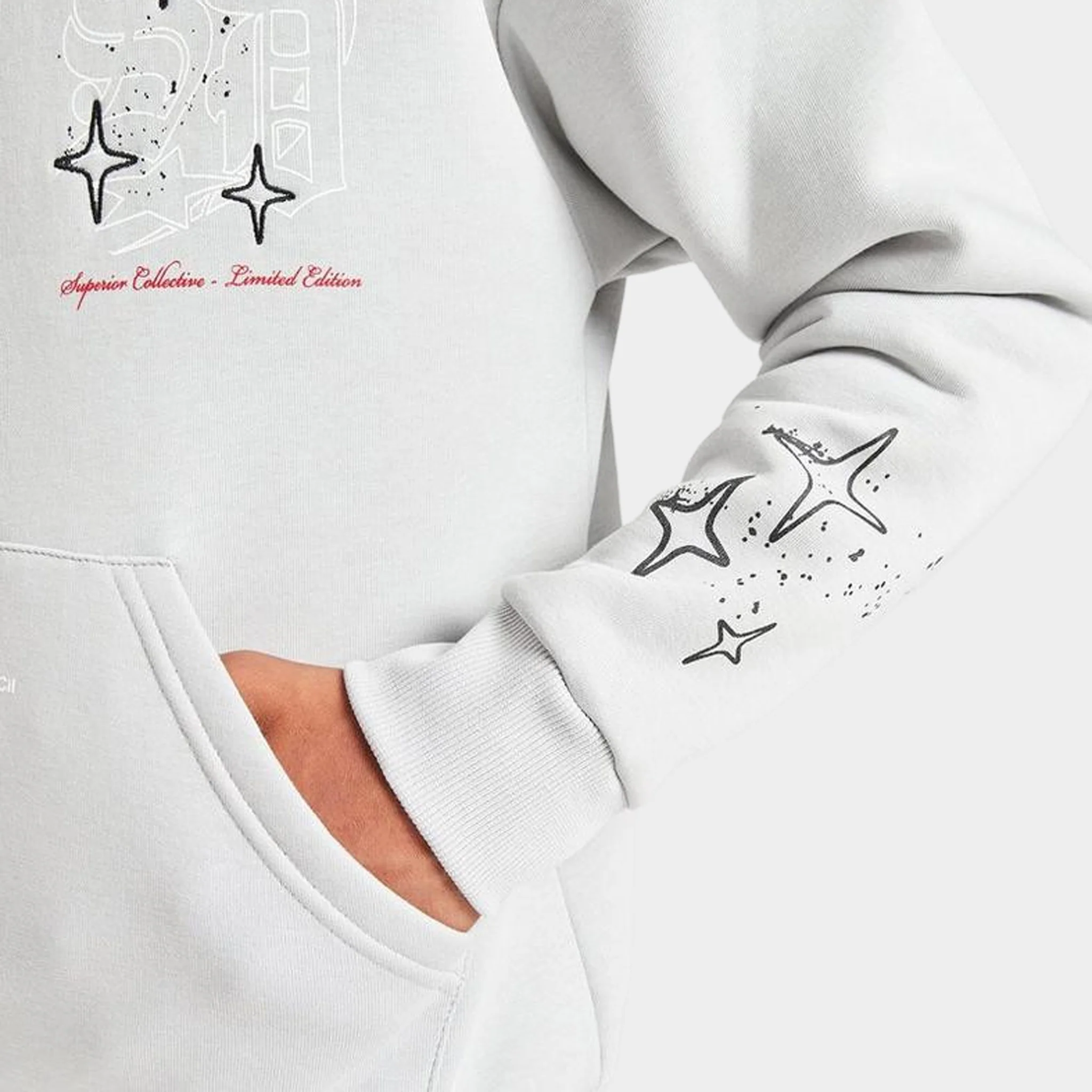 Supply & Demand Juniors' Vito Pullover Hoodie / Light Grey - Image 4