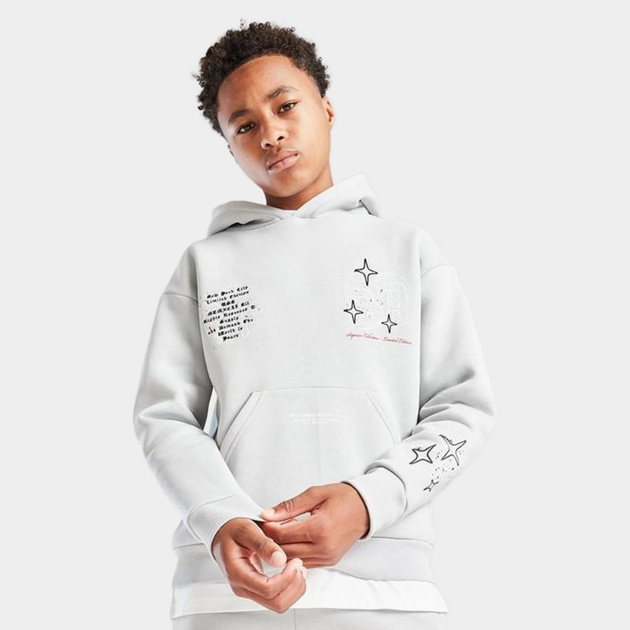 Supply & Demand Juniors' Vito Pullover Hoodie / Light Grey - Image 6