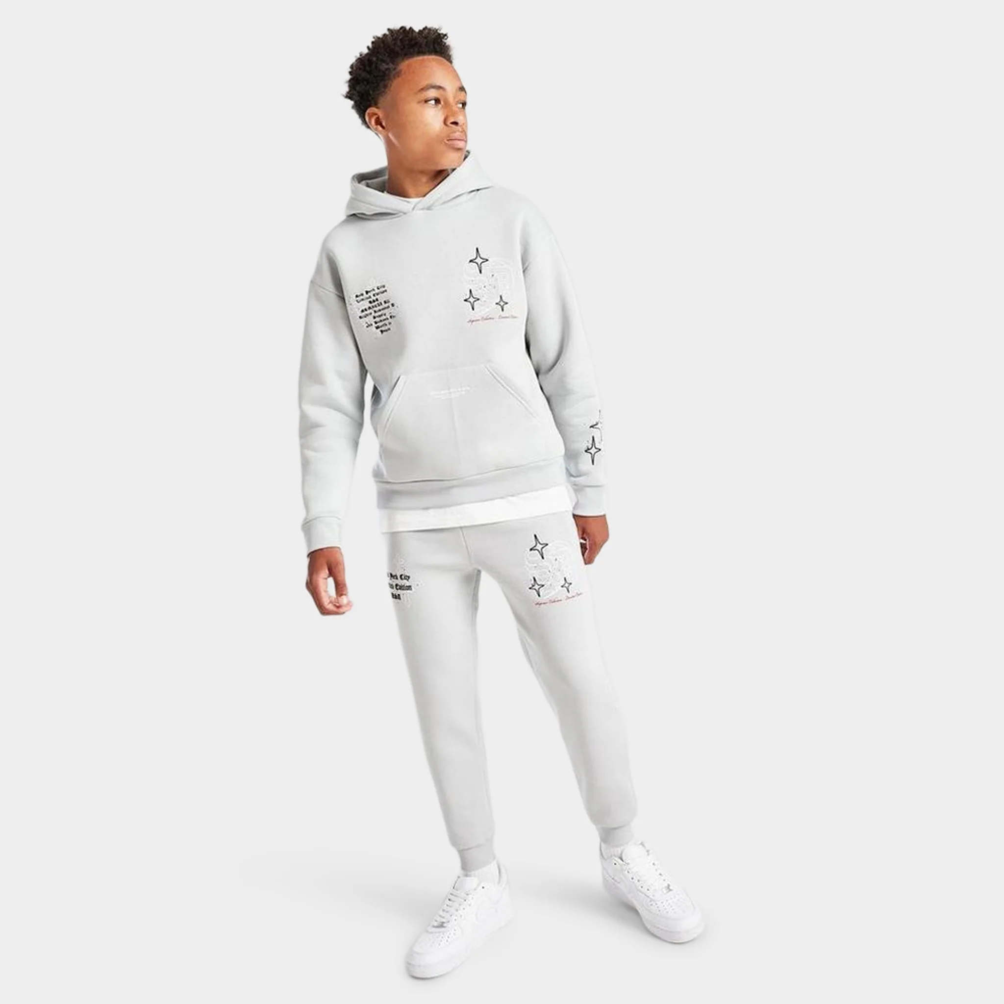 Supply & Demand Juniors' Vito Pullover Hoodie / Light Grey - Image 7