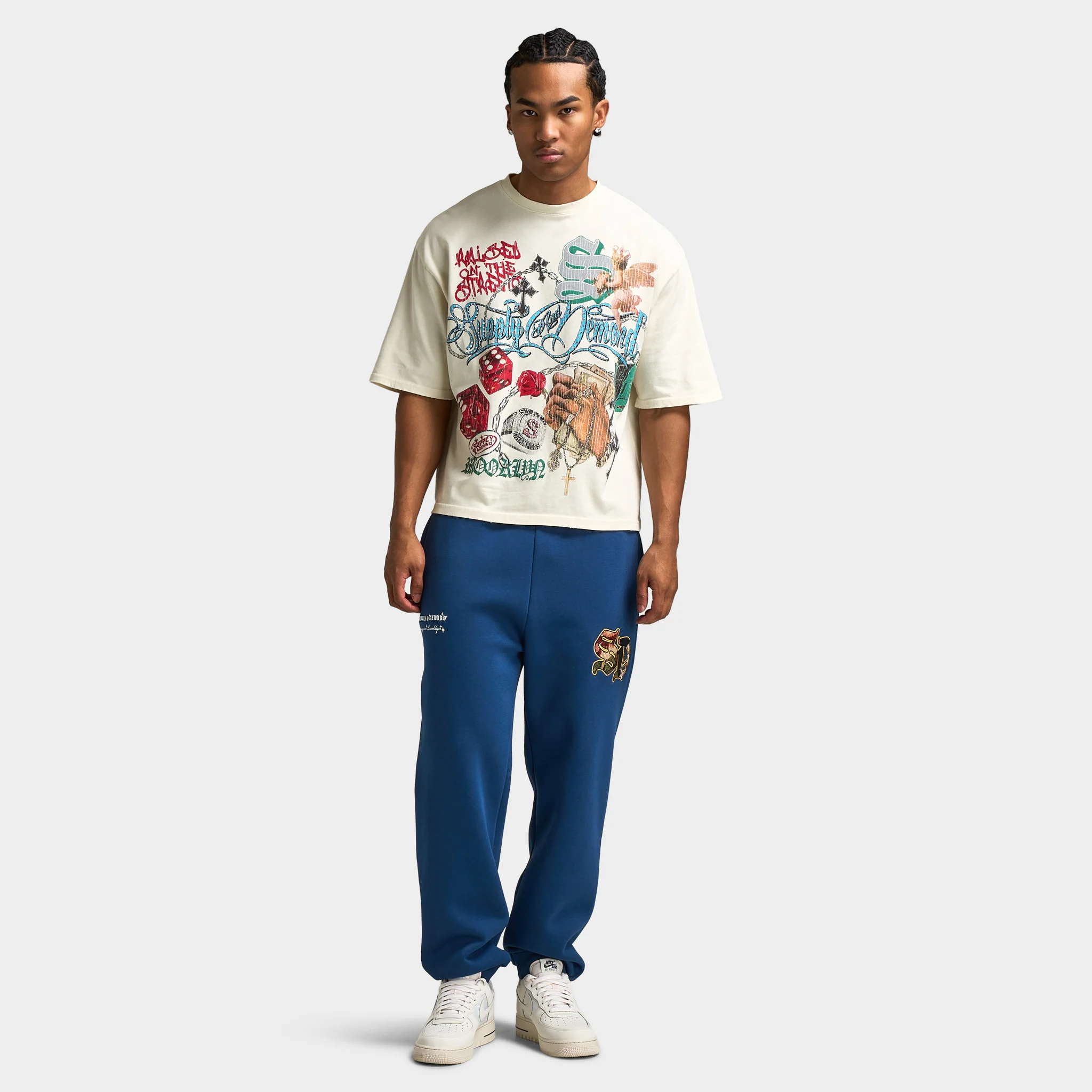 Supply & Demand Motley Graphic T- Shirt / Egret - Image 3