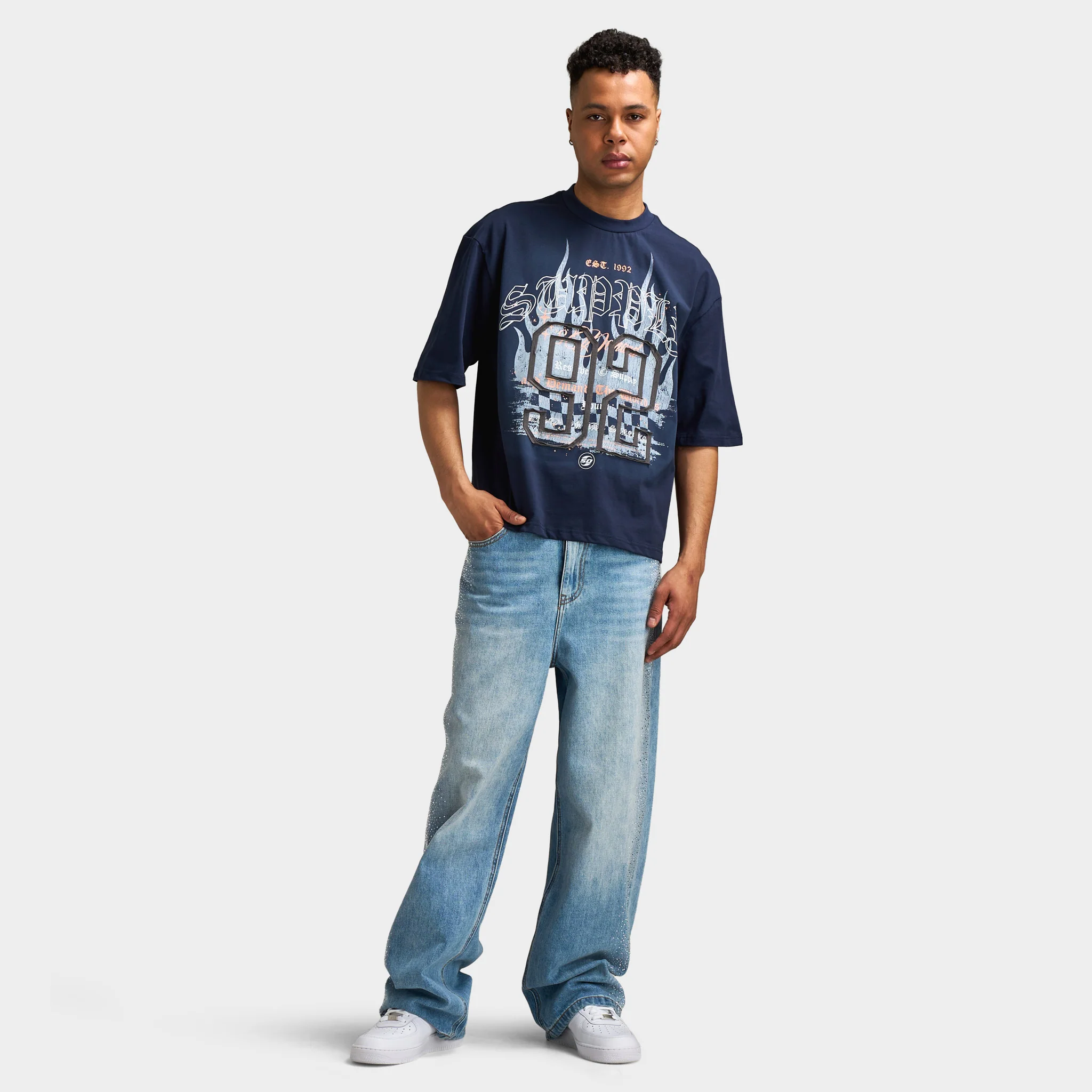 Supply & Demand Stitcher T-Shirt / Washed Navy Blazer - Image 5