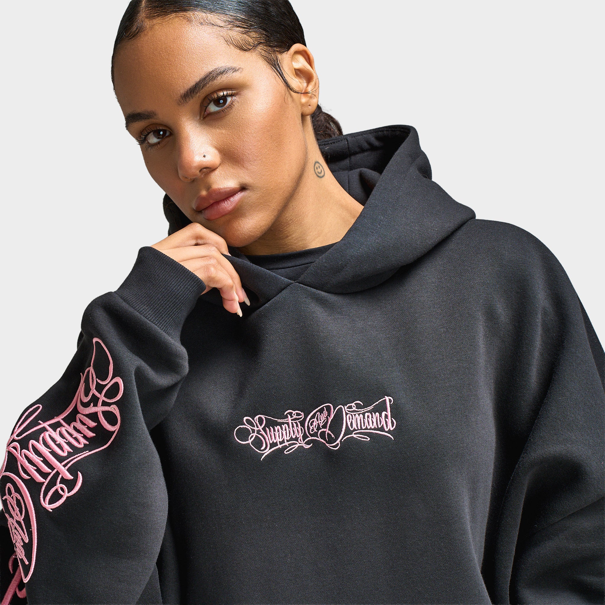 Supply & Demand Tattoo Hoodie / Black - Image 3