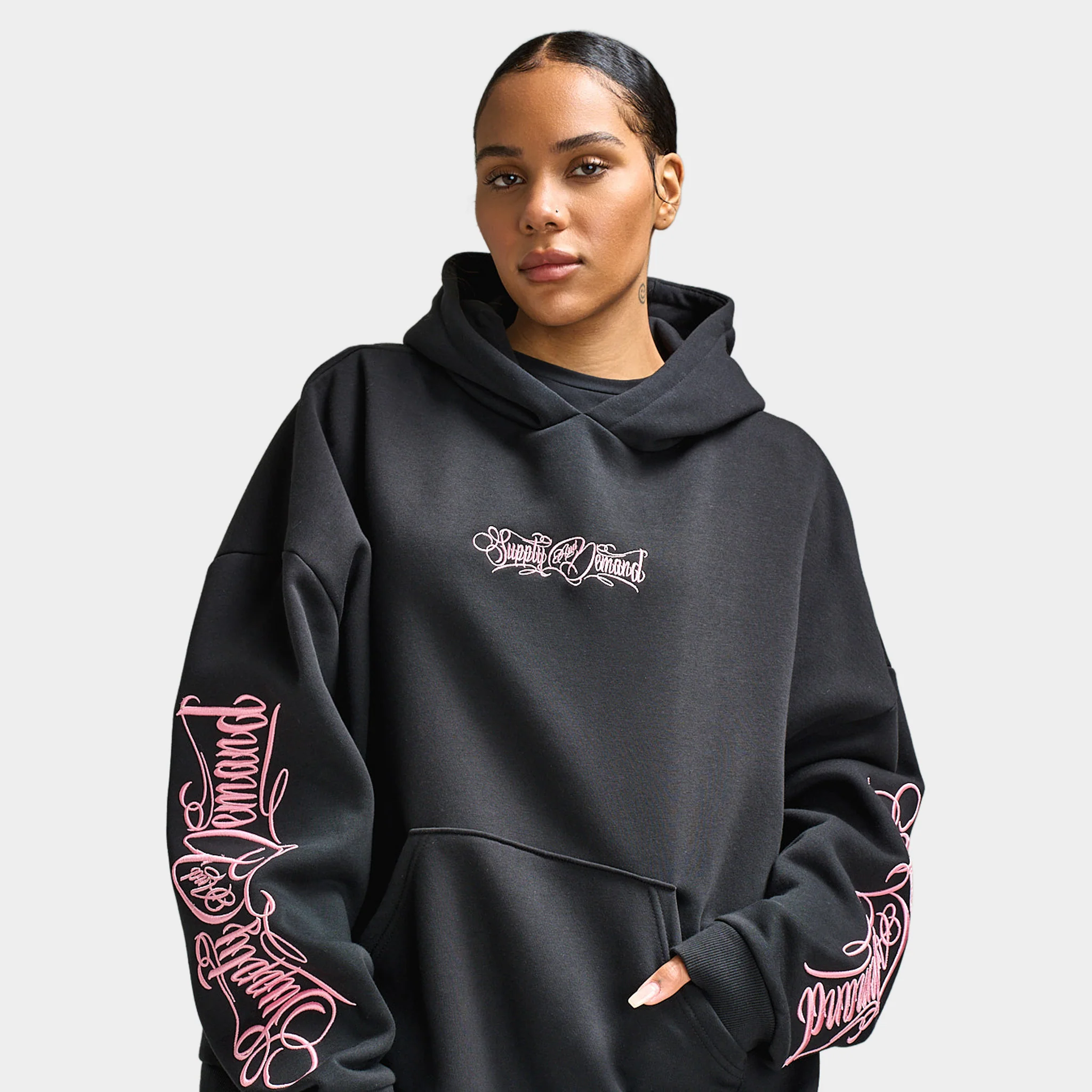 Supply & Demand Tattoo Hoodie / Black - Image 4