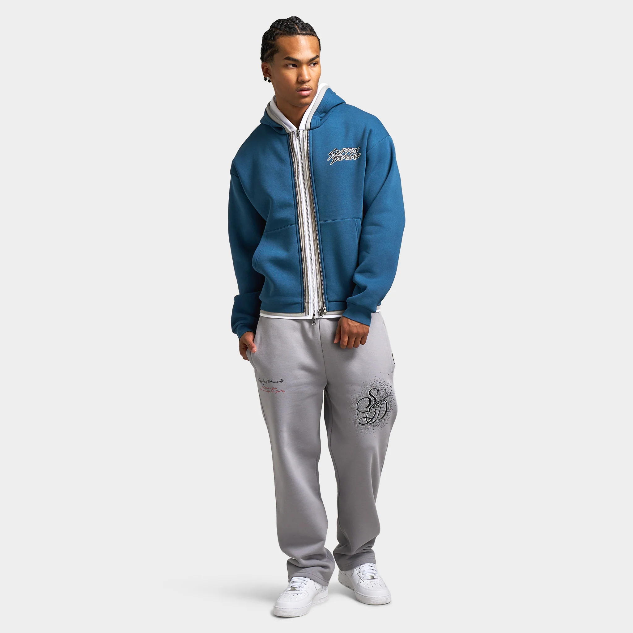 Supply & Demand Tripple Zip-Up Hoodie / Dark Denim - Image 6