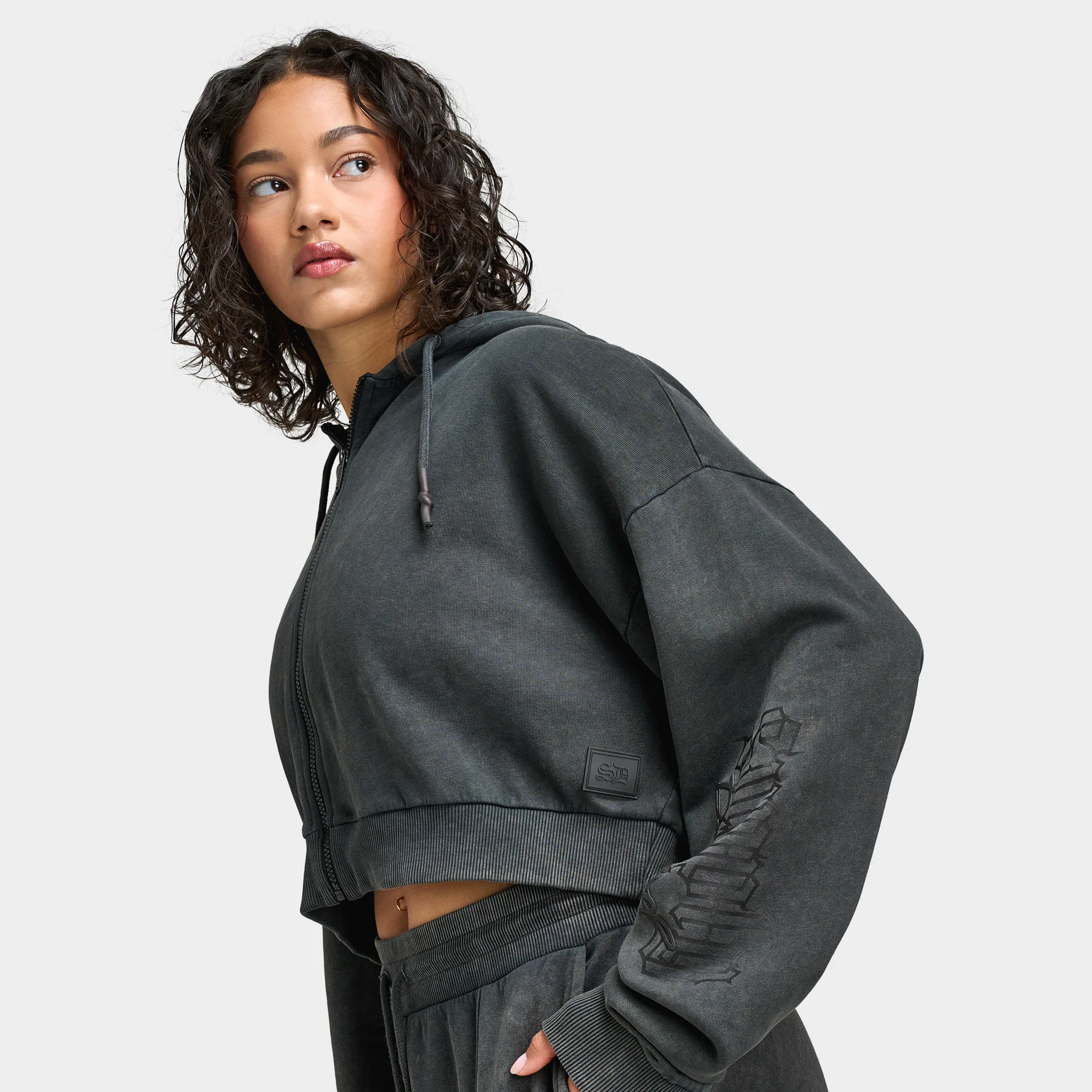 Supply & Demand Women's Monair Boxy Full Zip Hoodie / Grey W - Image 3