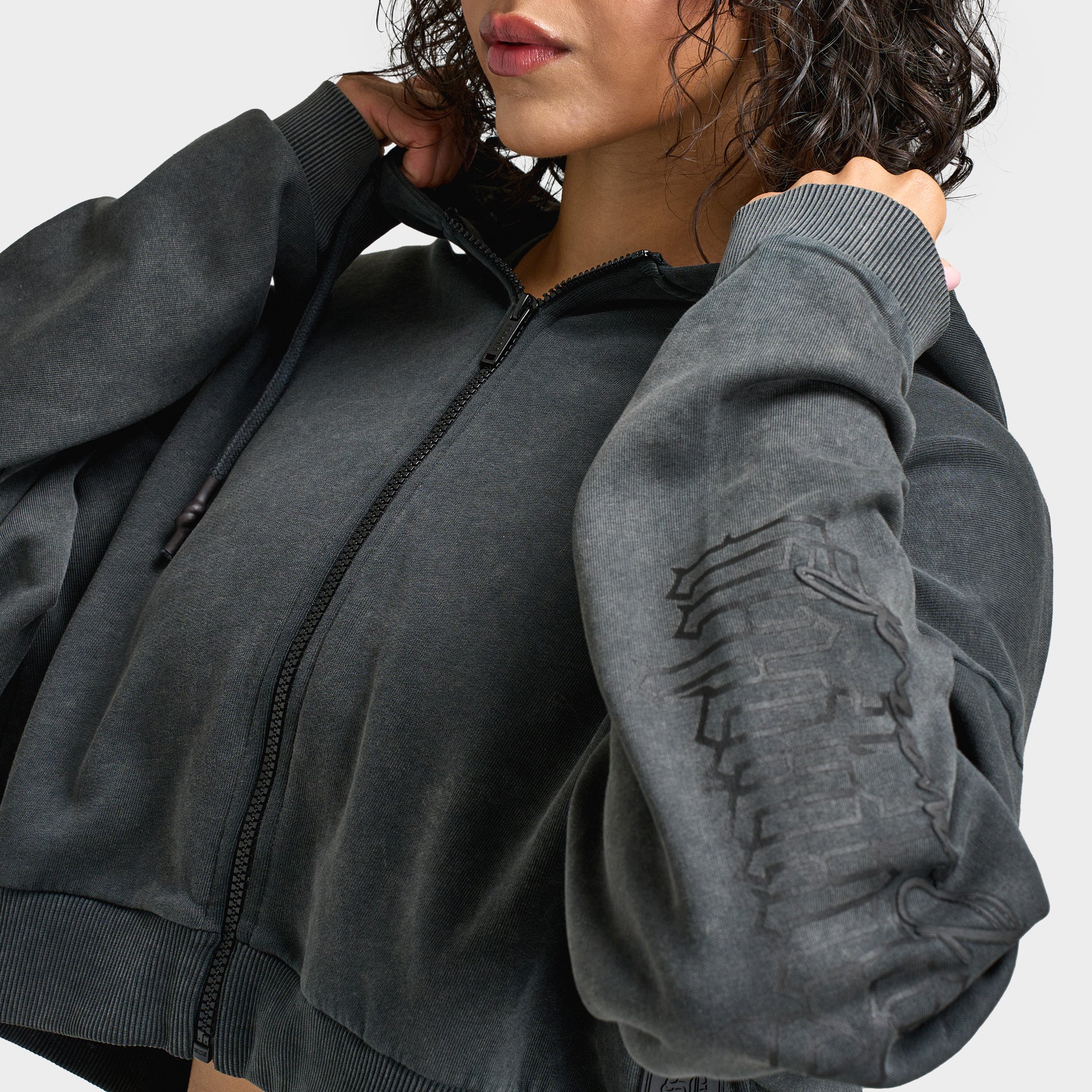 Supply & Demand Women's Monair Boxy Full Zip Hoodie / Grey W - Image 4
