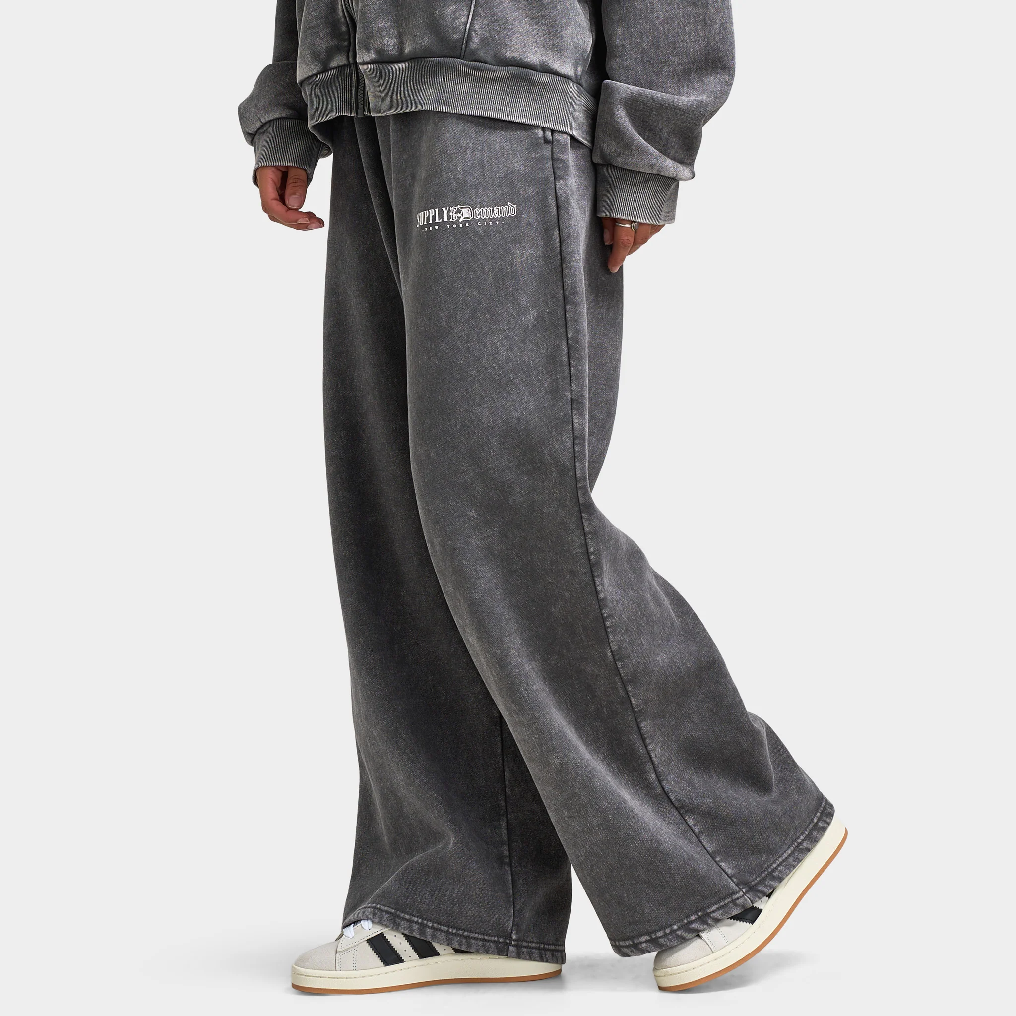 Supply & Demand Women's Scorp Wide Leg Joggers / Dark Grey Wash - Image 3