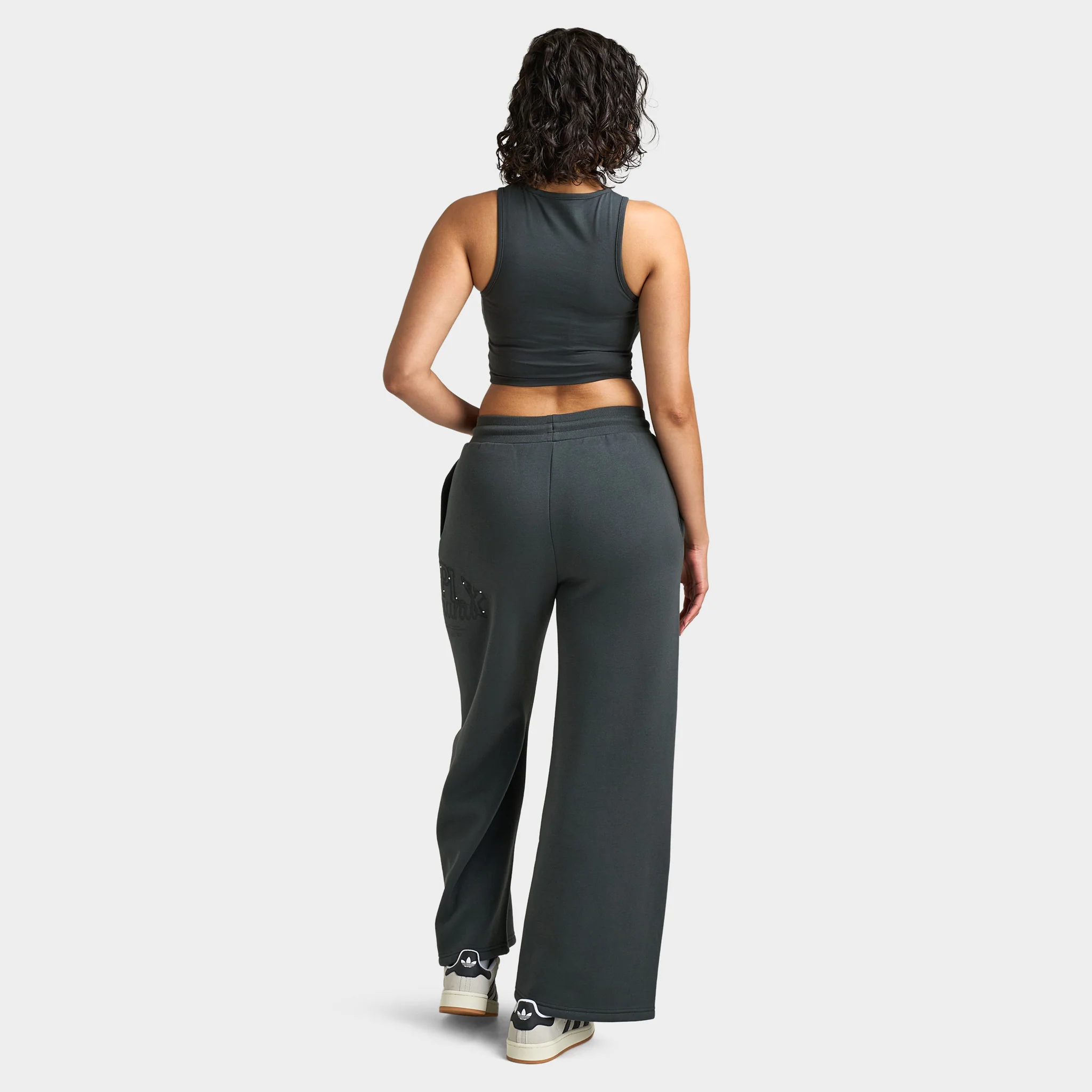 Supply & Demand Women's Spray Tank / Dark Grey With Diamantes - Image 5