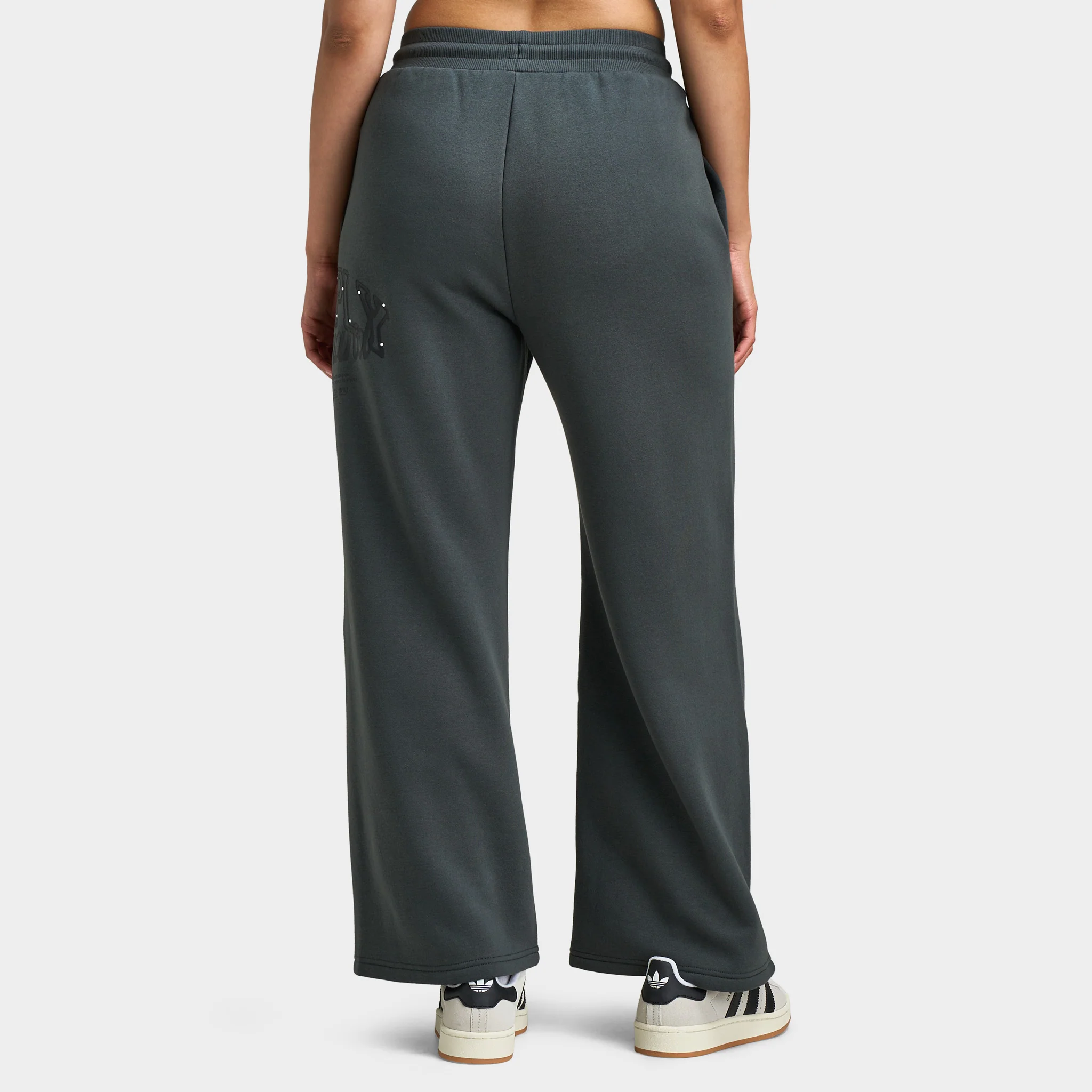 Supply & Demand Women's Spray Wide Leg Joggers / Dark Grey With Diamantes - Image 2