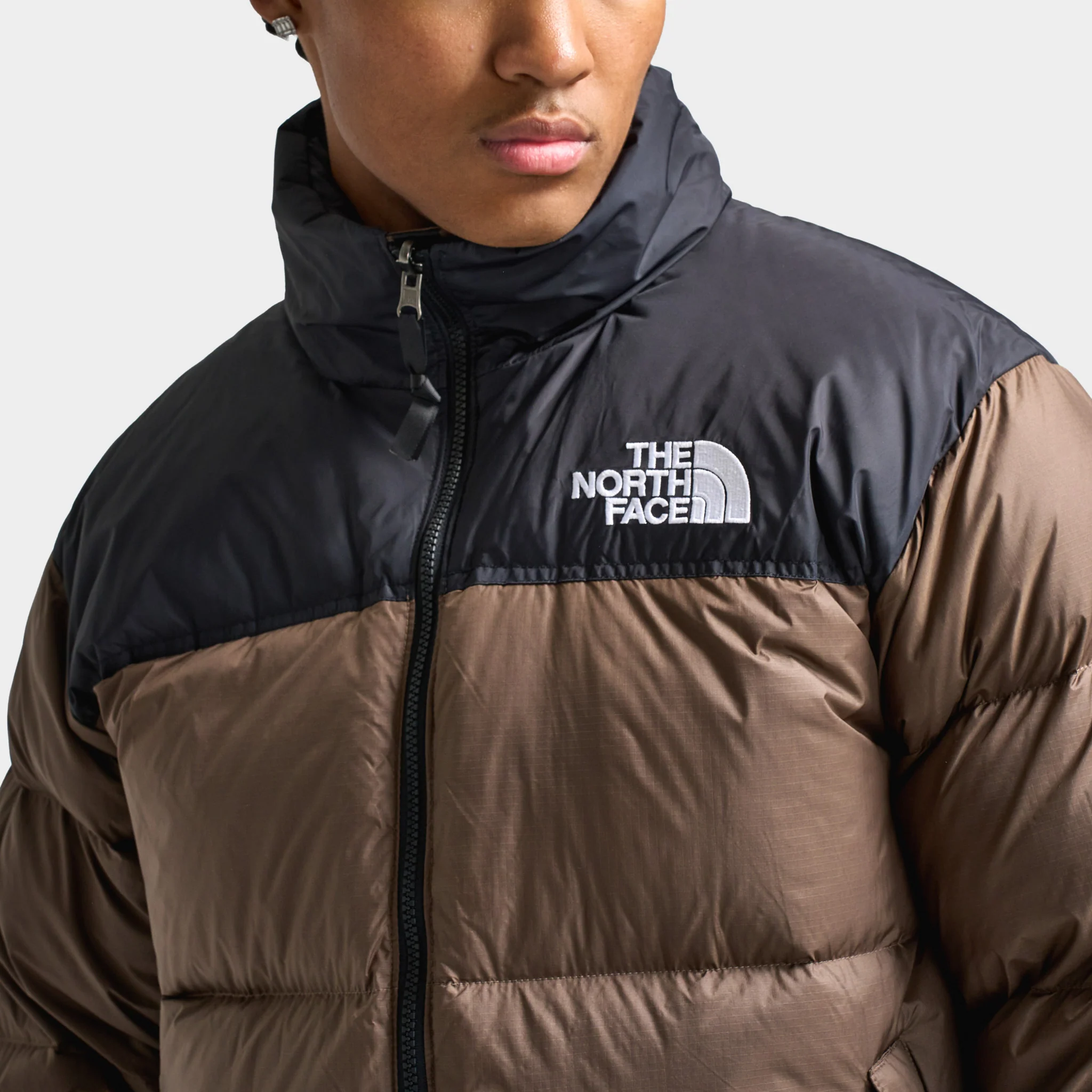 The North Face 1996 Retro Nuptse Jacket Smokey Brown / TNF Black - Image 4