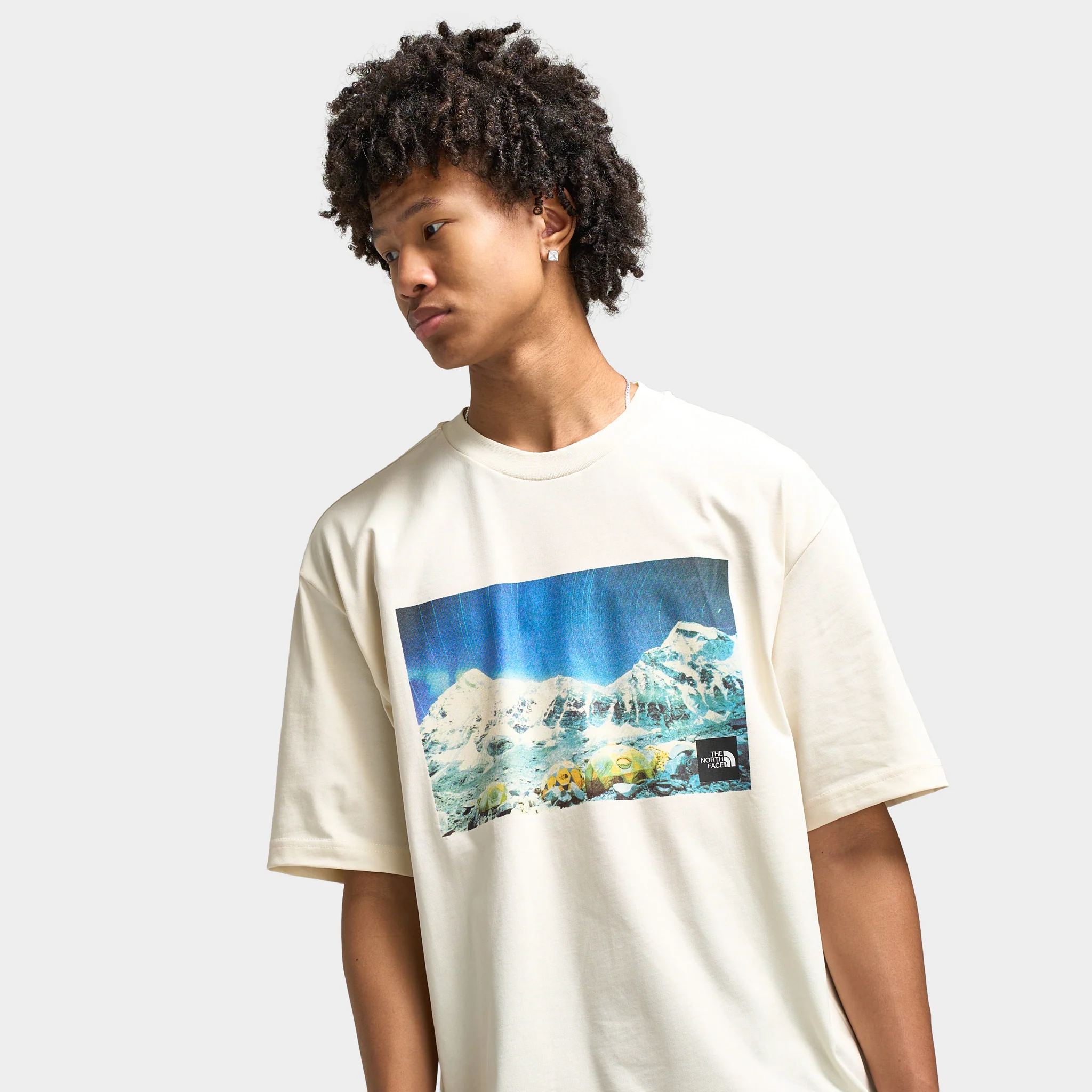The North Face Oversized Mountain Graphic T-shirt / White Dune - Image 4