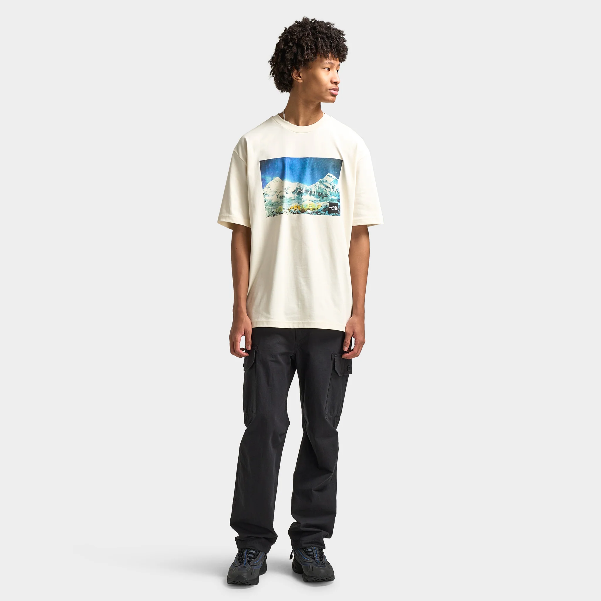 The North Face Oversized Mountain Graphic T-shirt / White Dune - Image 6