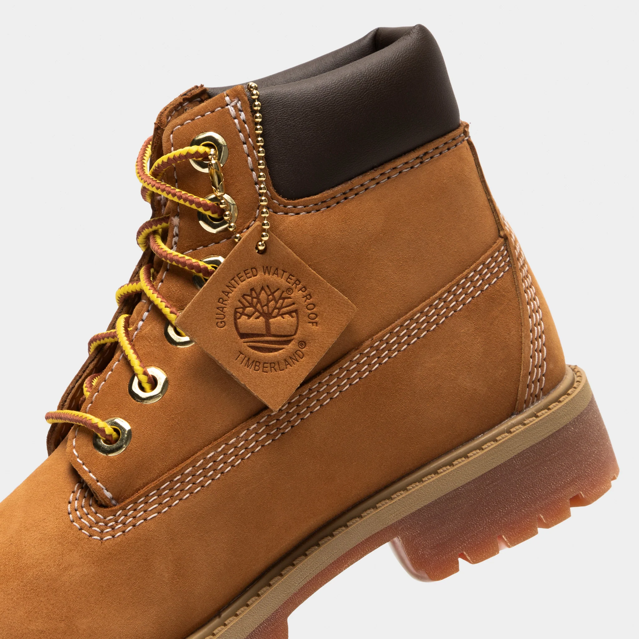 Timberland Children's 6-Inch Premium Lace Up Waterproof Boot / Wheat - Image 3