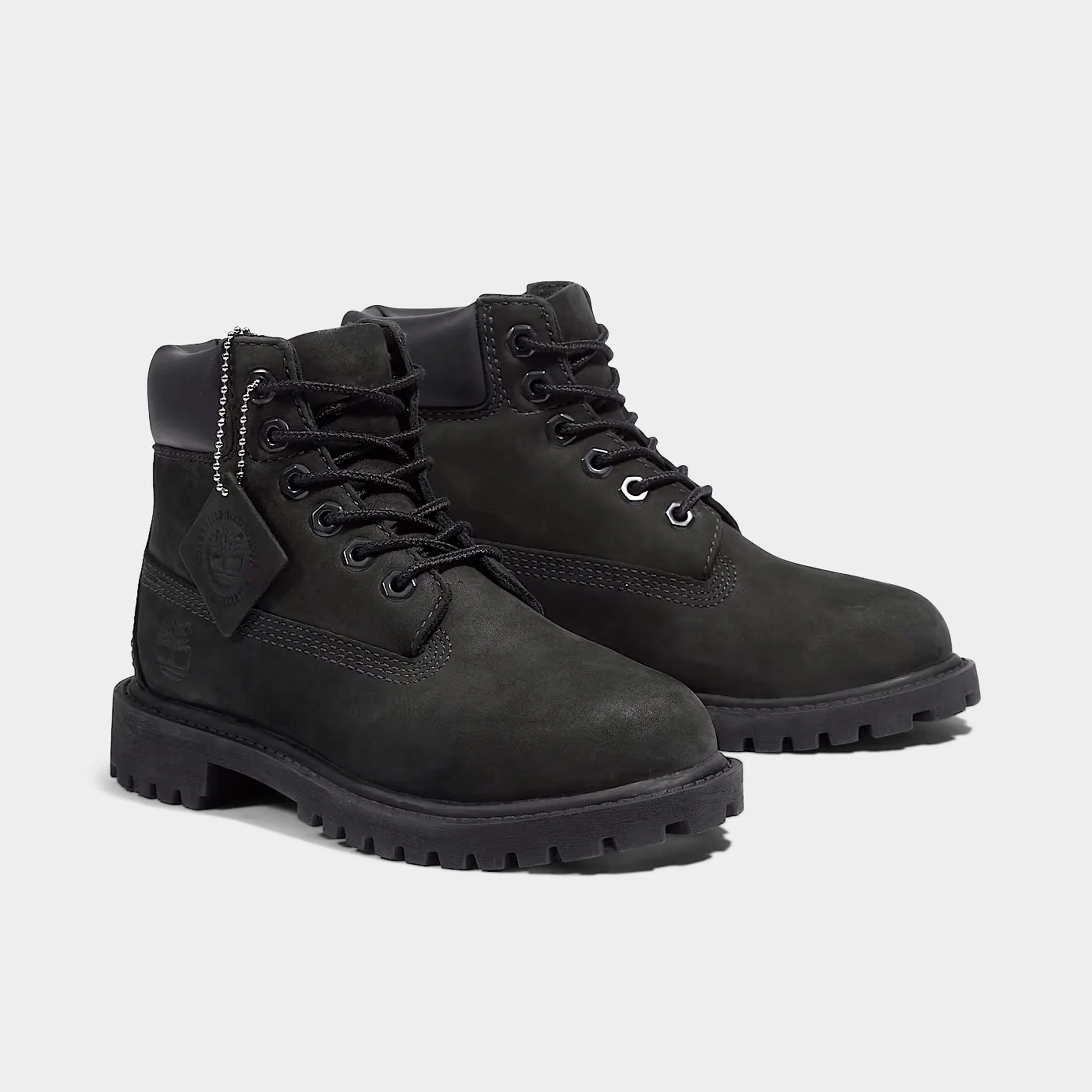 Timberland Childrens' 6 Inch Waterproof Boots / Black Nubuck - Image 2