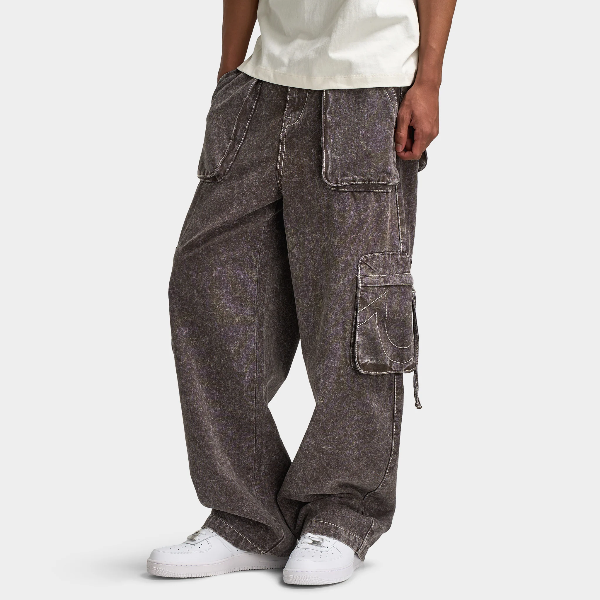 True Religion Big T Fashion Cargo Pant / Brown Acid Wash - Image 4