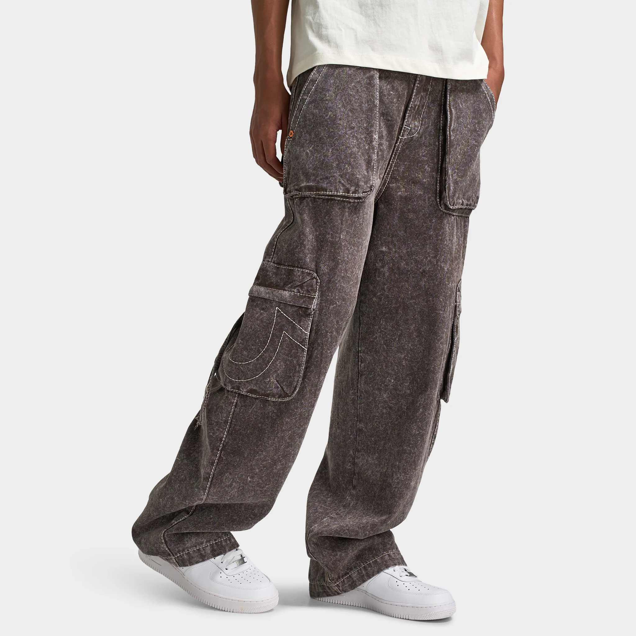 True Religion Big T Fashion Cargo Pant / Brown Acid Wash - Image 5