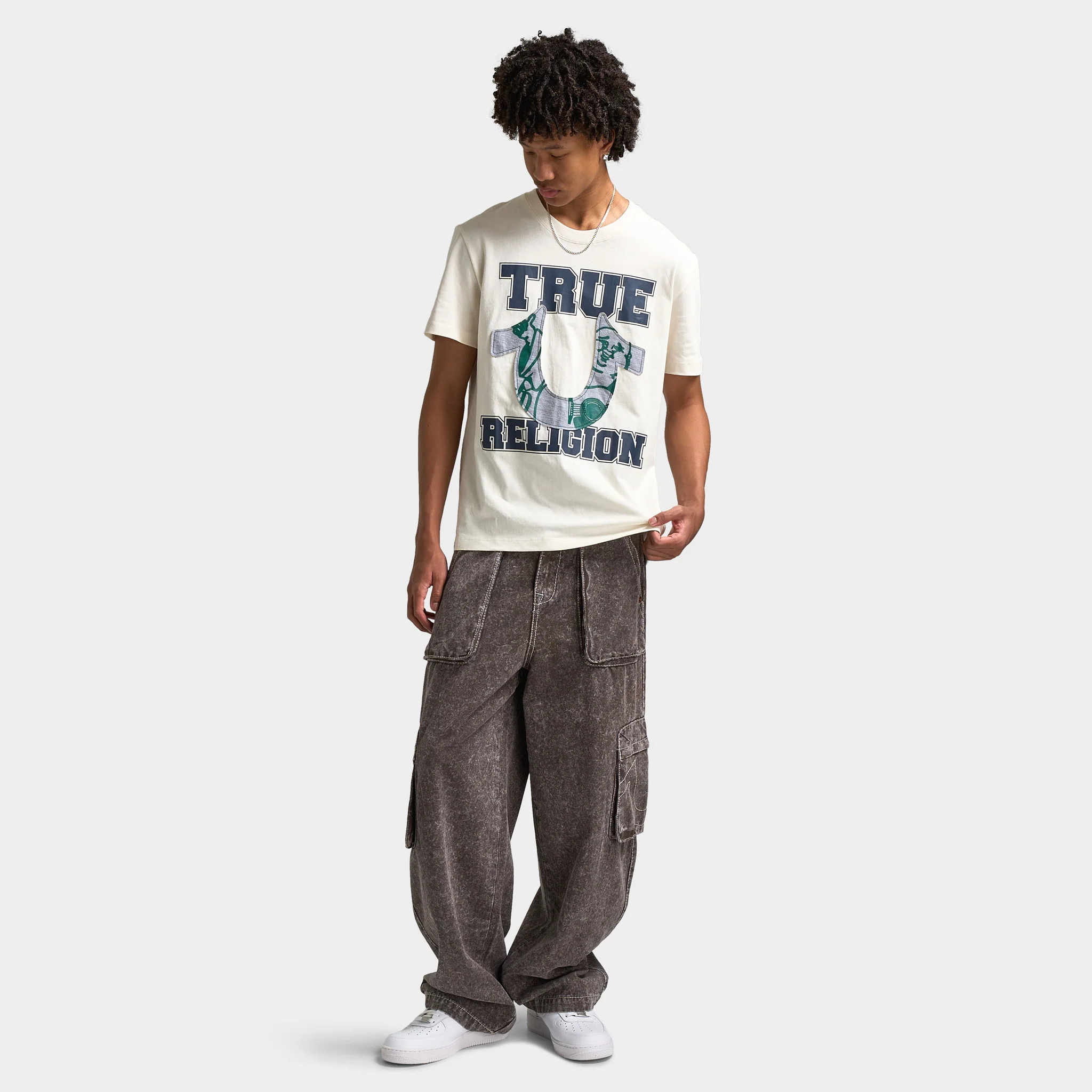 True Religion Big T Fashion Cargo Pant / Brown Acid Wash - Image 6