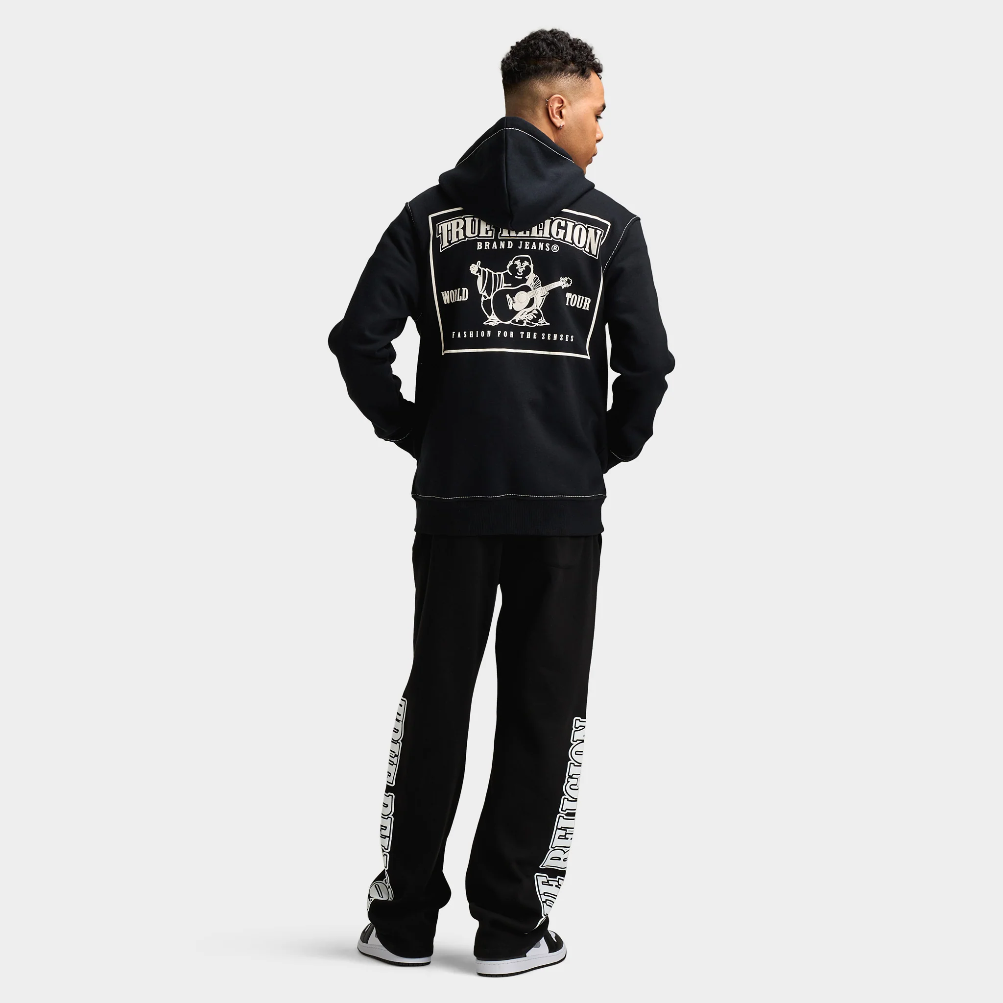True Religion Big T Full-Zip Hoodie / Jet Black - Image 6