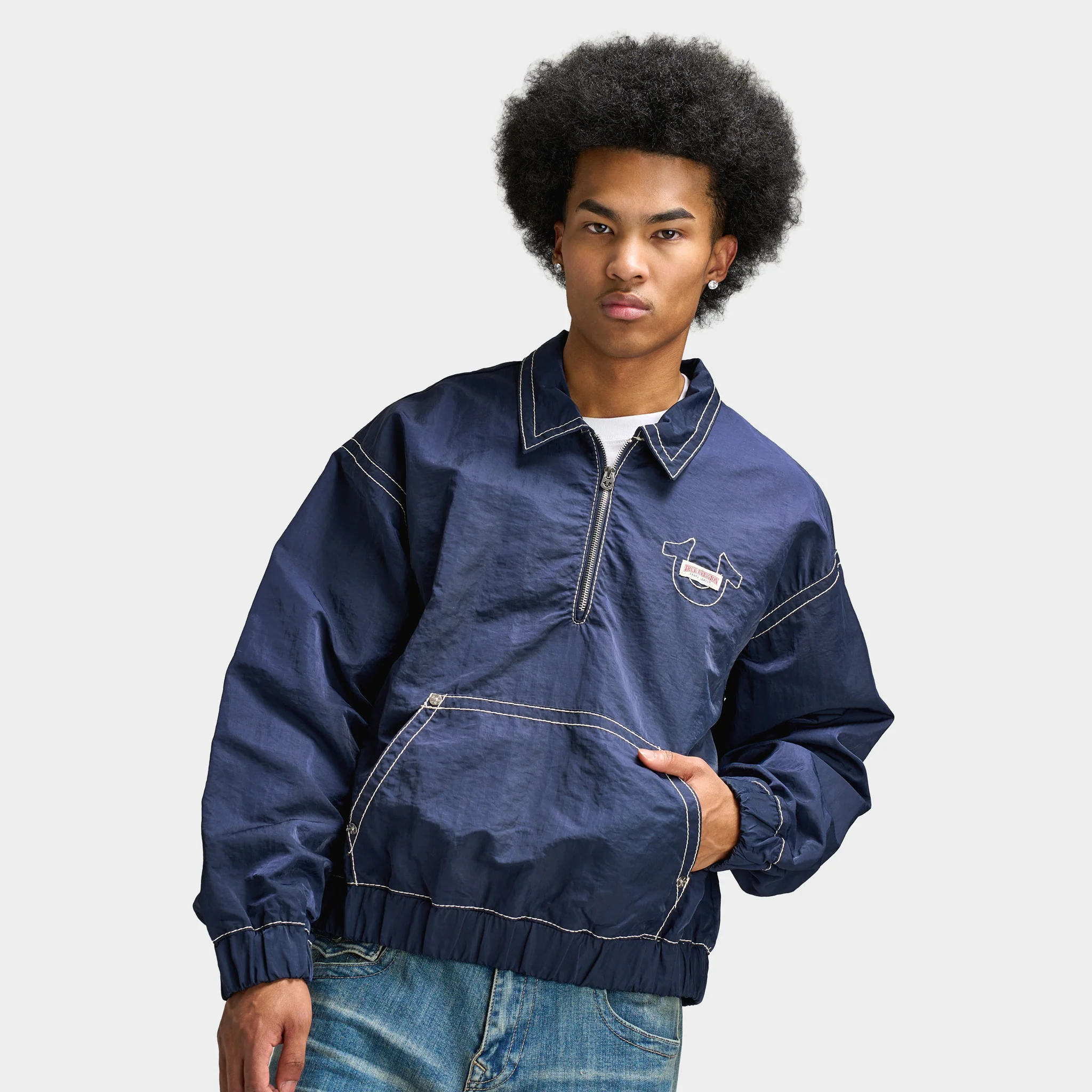 True Religion Big Nylon T Popover / Indigo Blue - Image 4