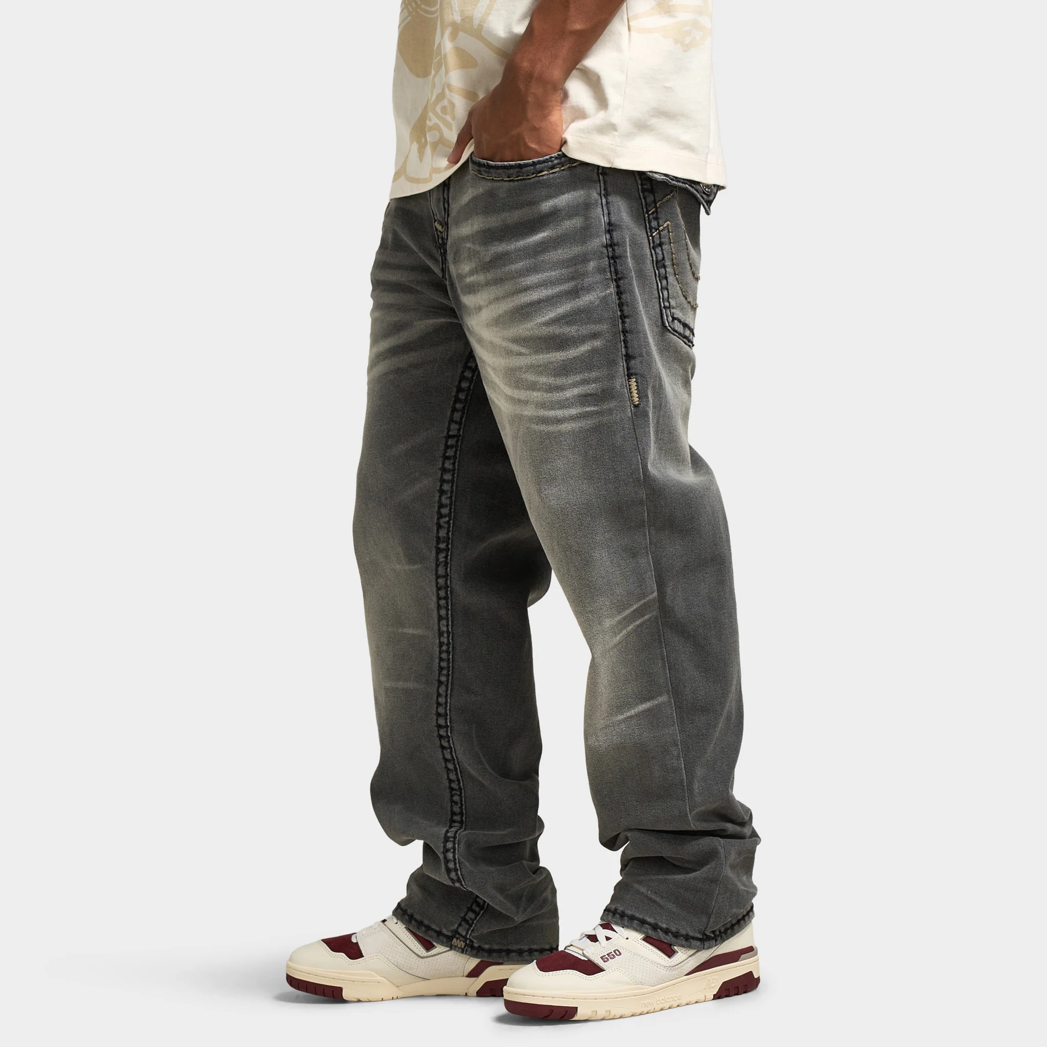 True Religion Bobby Super T Flap Jean / Keflavik Grey Wash - Image 3