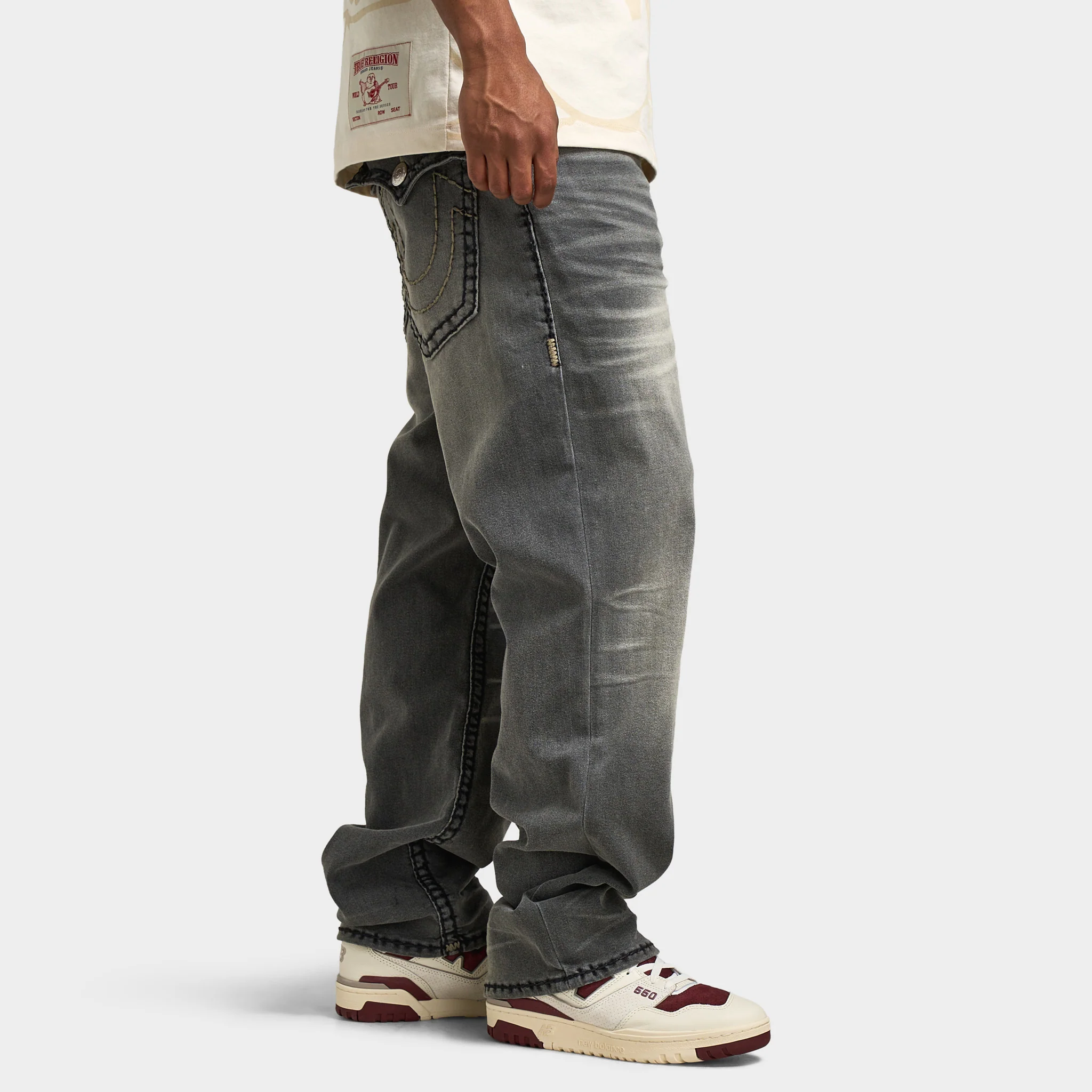 True Religion Bobby Super T Flap Jean / Keflavik Grey Wash - Image 4