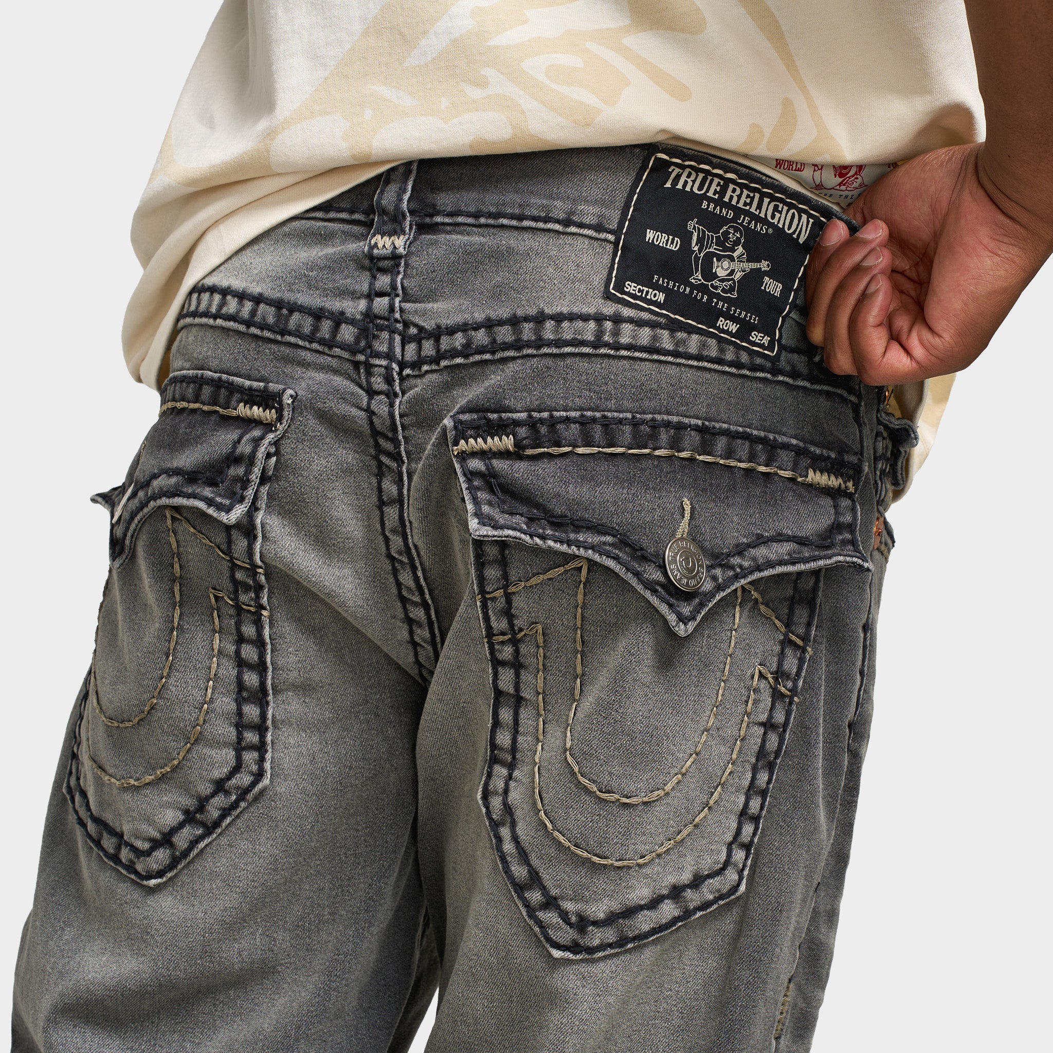 True Religion Bobby Super T Flap Jean / Keflavik Grey Wash - Image 5