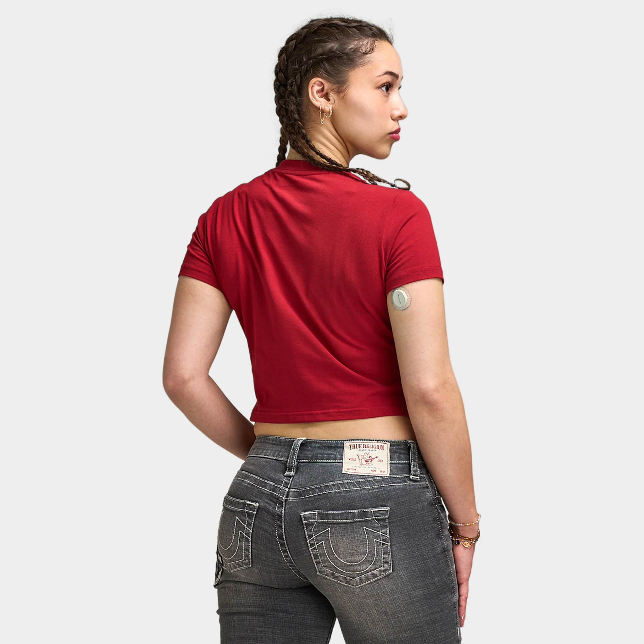 True Religion Crystal True Religion Baby Tee / Red Dahlia - Image 2