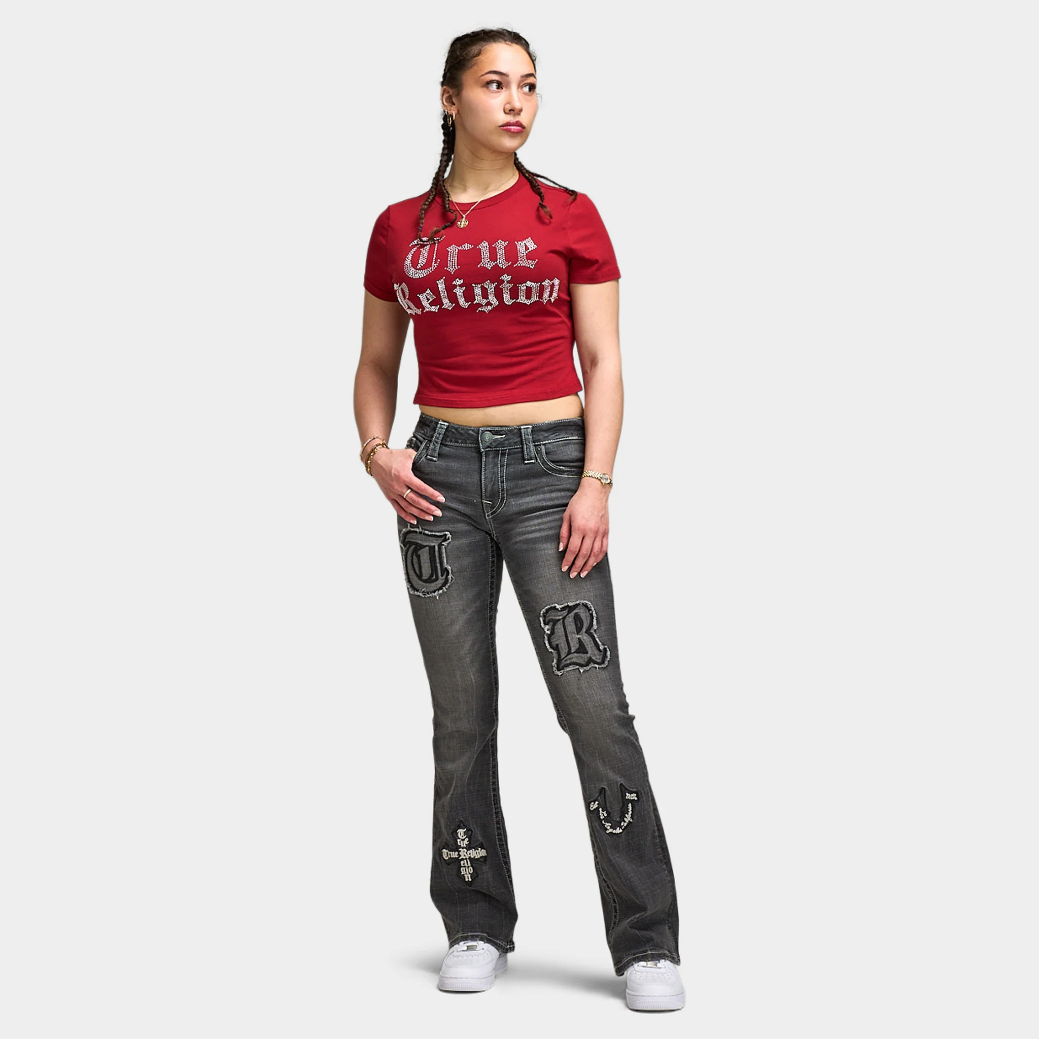 True Religion Crystal True Religion Baby Tee / Red Dahlia - Image 5