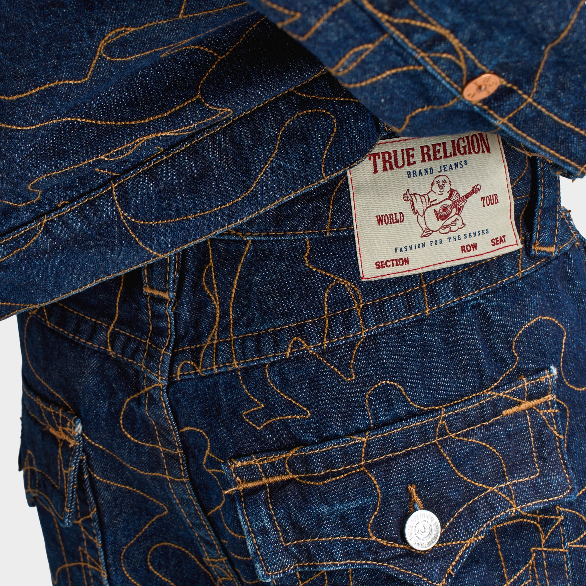 True Religion Mikey APO Embroidered Jeans / Blue - Image 5