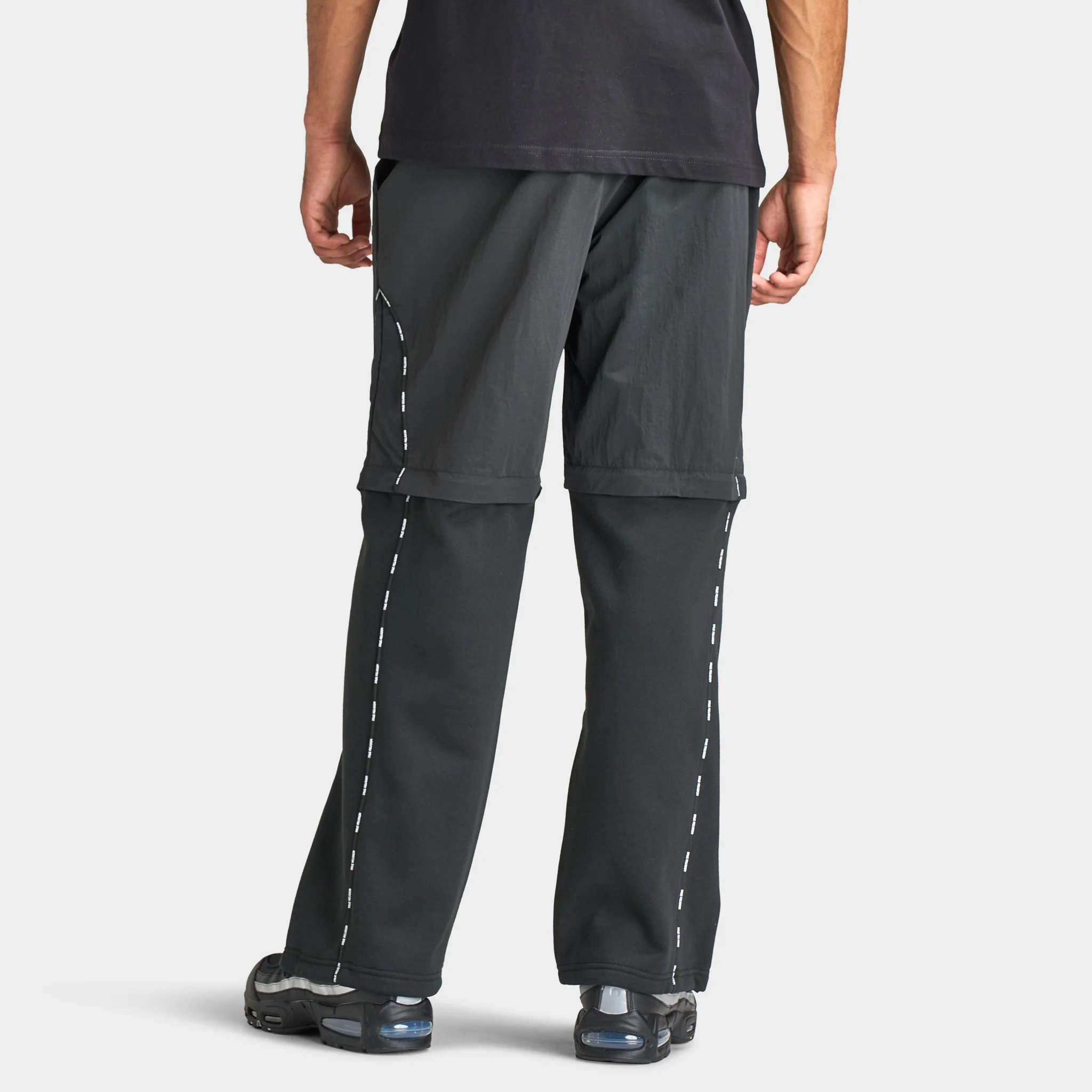 True Religion Nylon Fleece Zip Off Sweats / Jet Black - Image 4