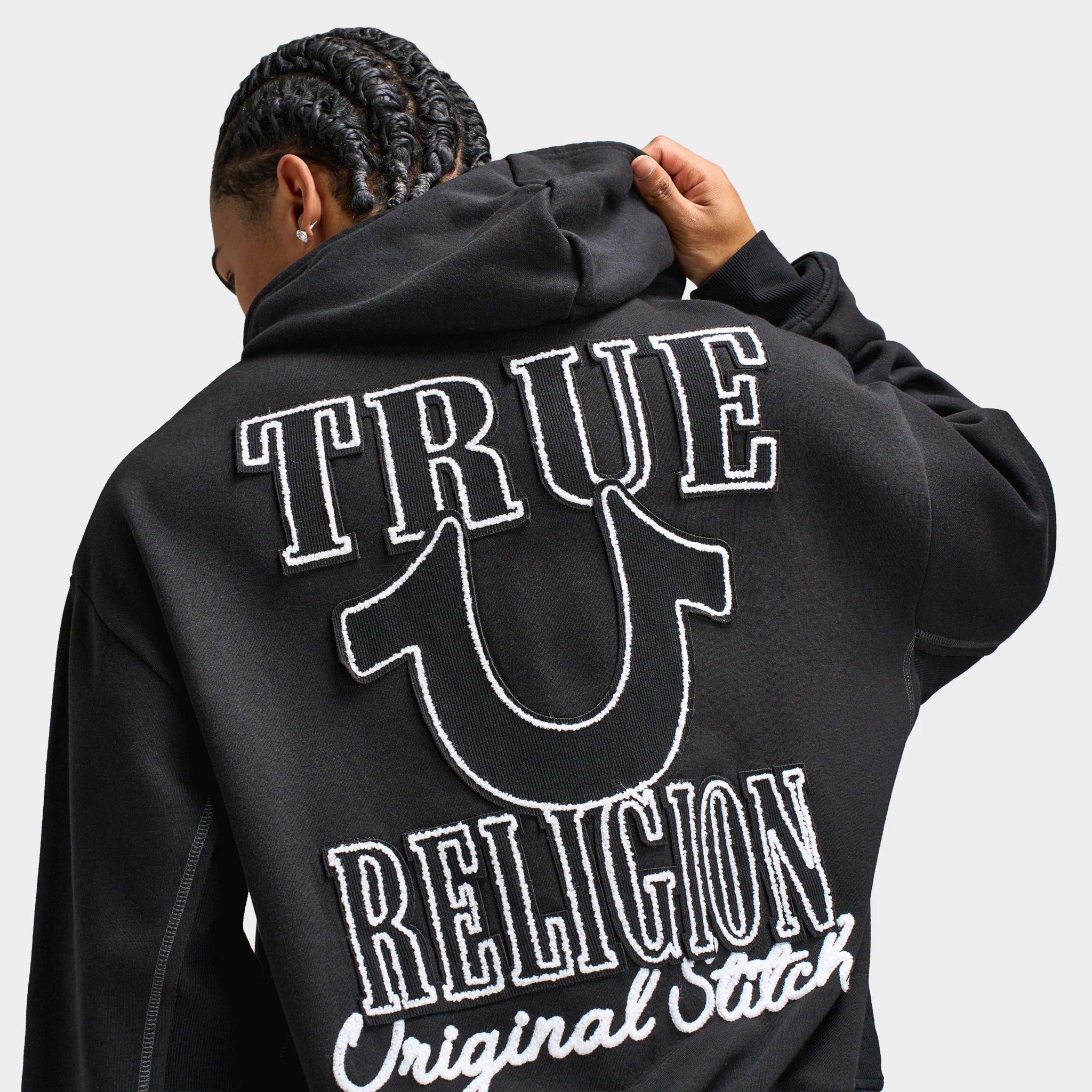 True Religion Rib Stitch Dept Zip Hoodie / Black - Image 6